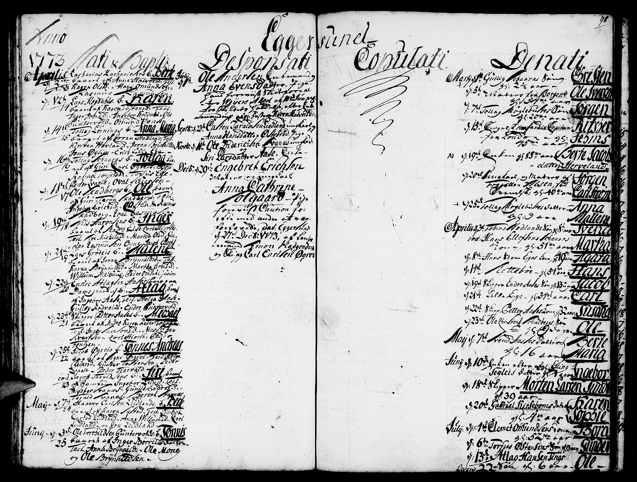 Eigersund sokneprestkontor, SAST/A-101807/S08/L0003: Parish register (official) no. A 3, 1758-1775, p. 98