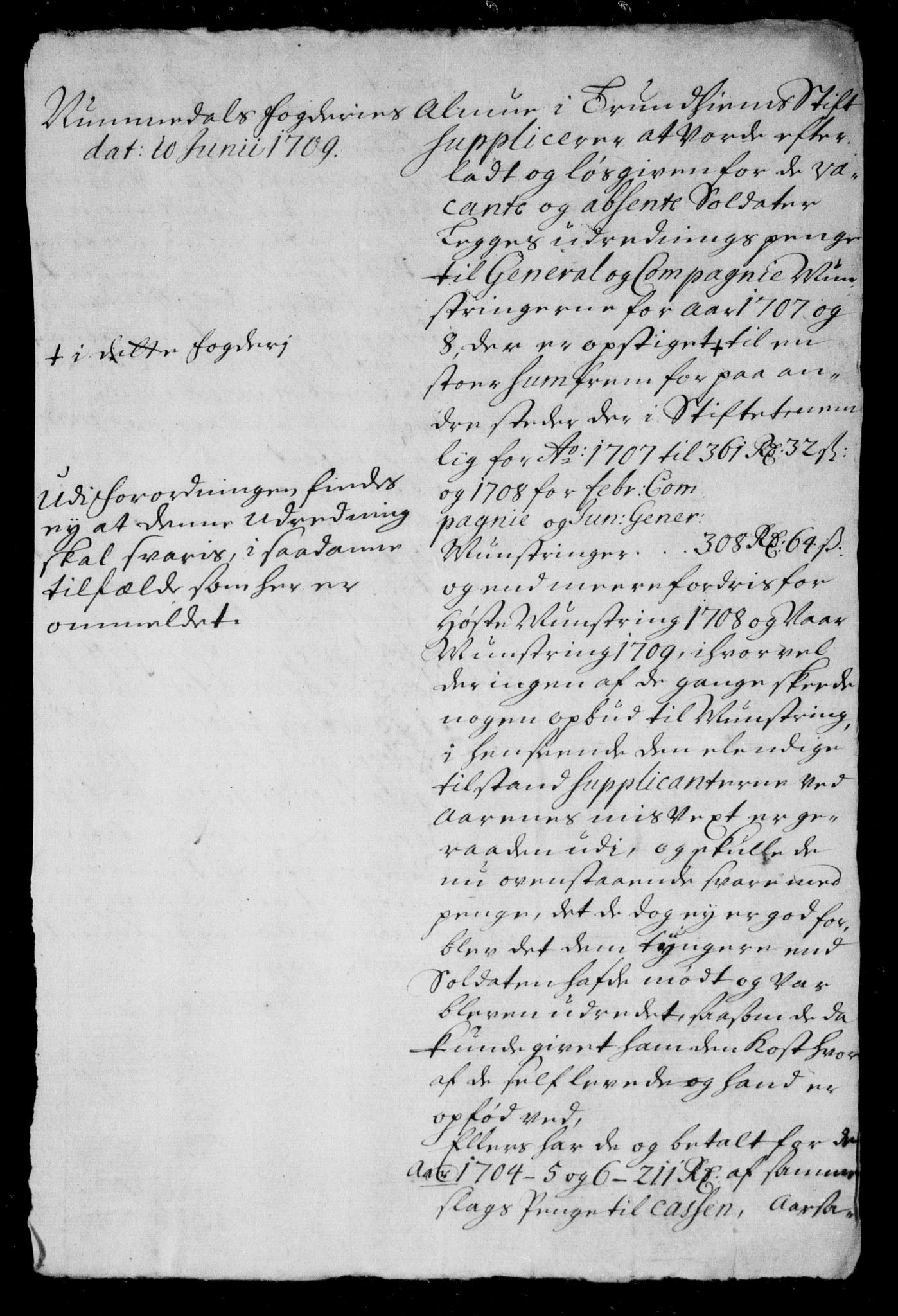 Danske Kanselli, Skapsaker, AV/RA-EA-4061/F/L0015: Skap 8, pakke 165B-165C, litra U, 1705-1710, p. 120