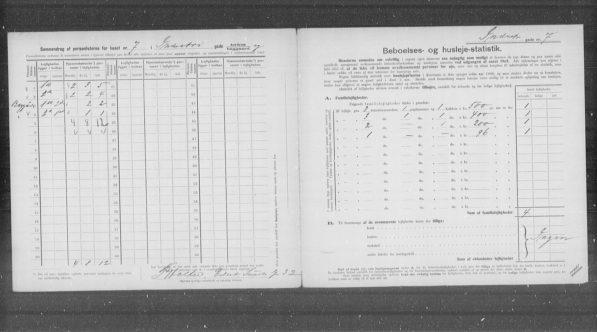 OBA, Municipal Census 1905 for Kristiania, 1905, p. 22752