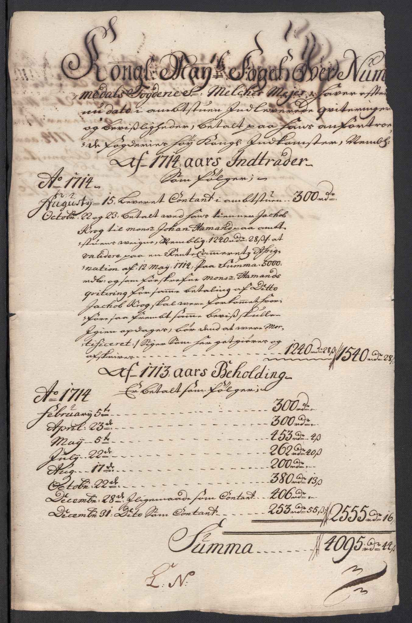 Rentekammeret inntil 1814, Reviderte regnskaper, Fogderegnskap, RA/EA-4092/R64/L4435: Fogderegnskap Namdal, 1714, p. 227