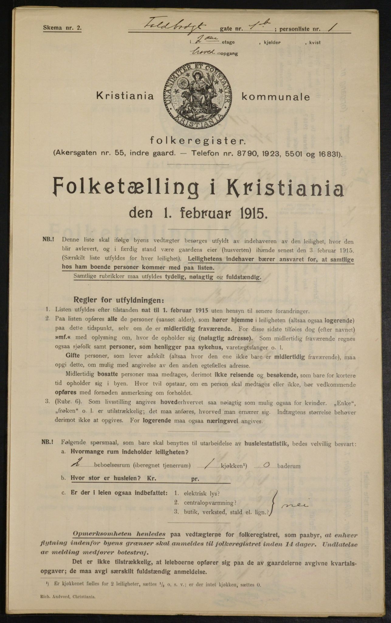 OBA, Municipal Census 1915 for Kristiania, 1915, p. 113499