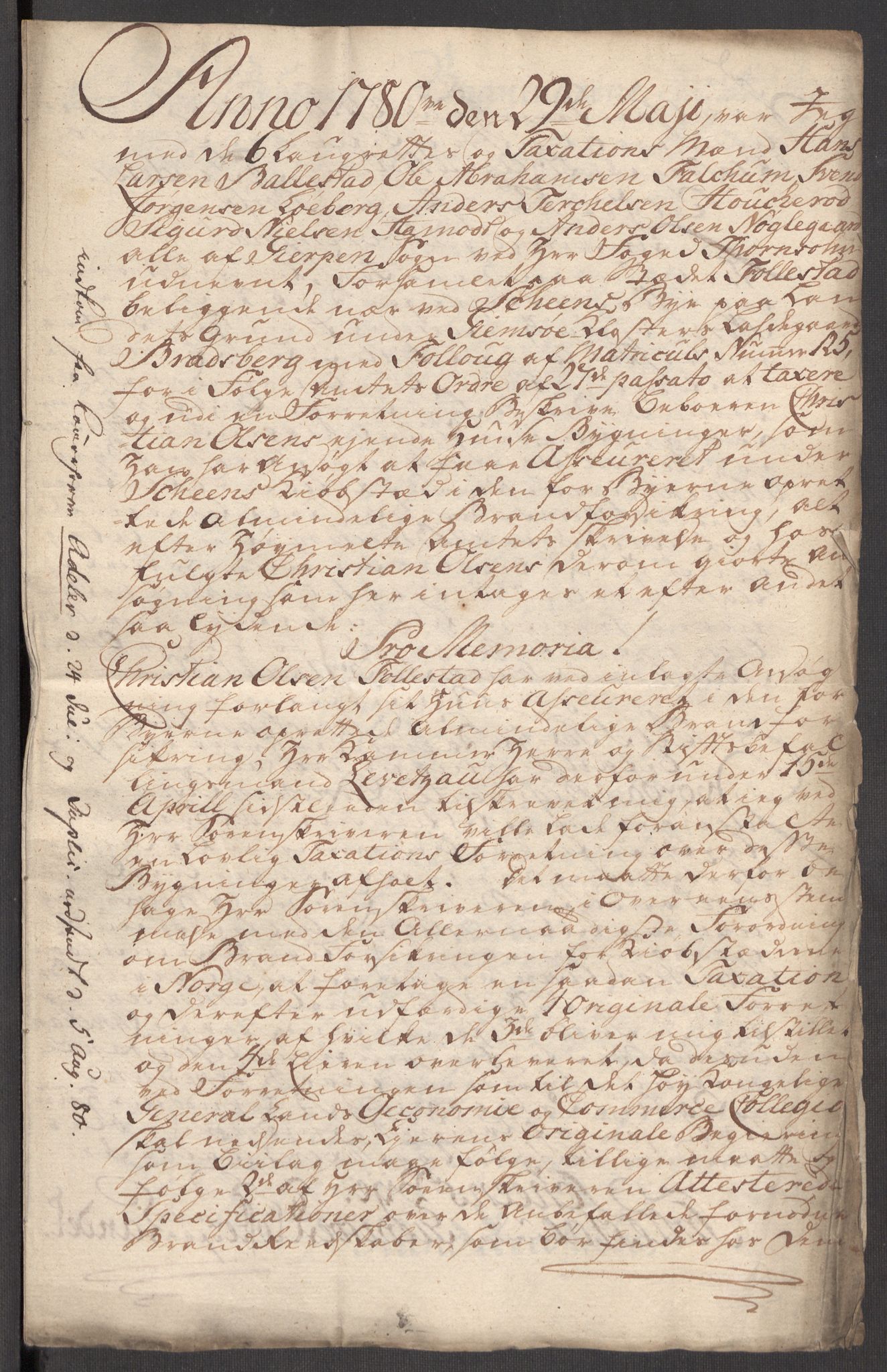Kommersekollegiet, Brannforsikringskontoret 1767-1814, RA/EA-5458/F/Fa/L0044b/0005: Skien / Branntakst, 1780