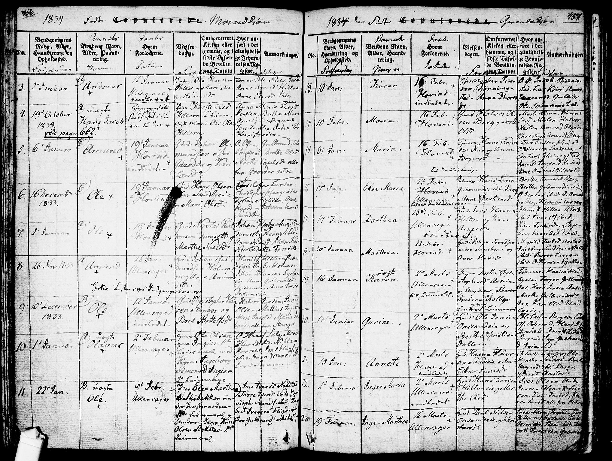 Ullensaker prestekontor Kirkebøker, SAO/A-10236a/F/Fa/L0013: Parish register (official) no. I 13, 1815-1835, p. 456-457