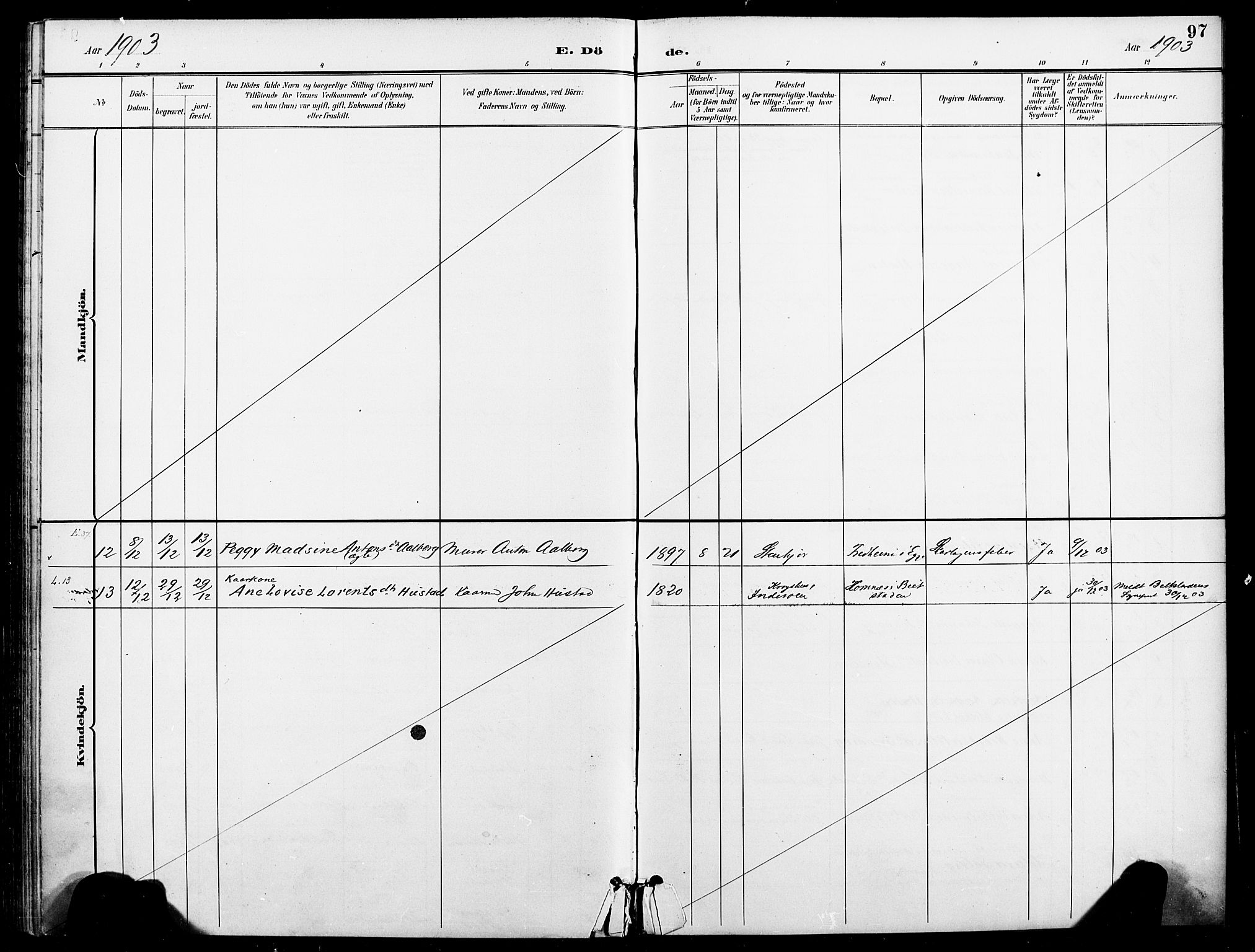 Ministerialprotokoller, klokkerbøker og fødselsregistre - Nord-Trøndelag, AV/SAT-A-1458/740/L0379: Parish register (official) no. 740A02, 1895-1907, p. 97