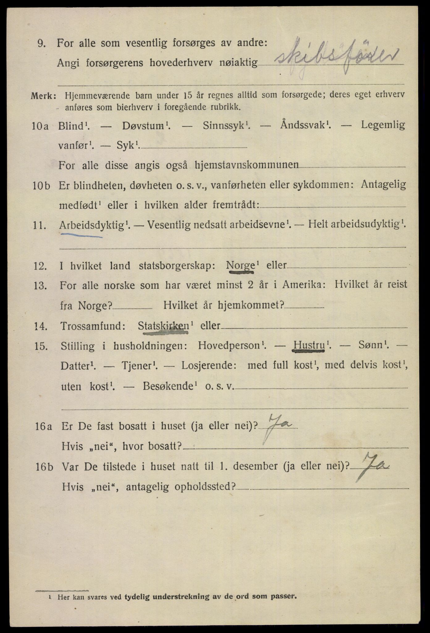 SAKO, 1920 census for Eidanger, 1920, p. 7197