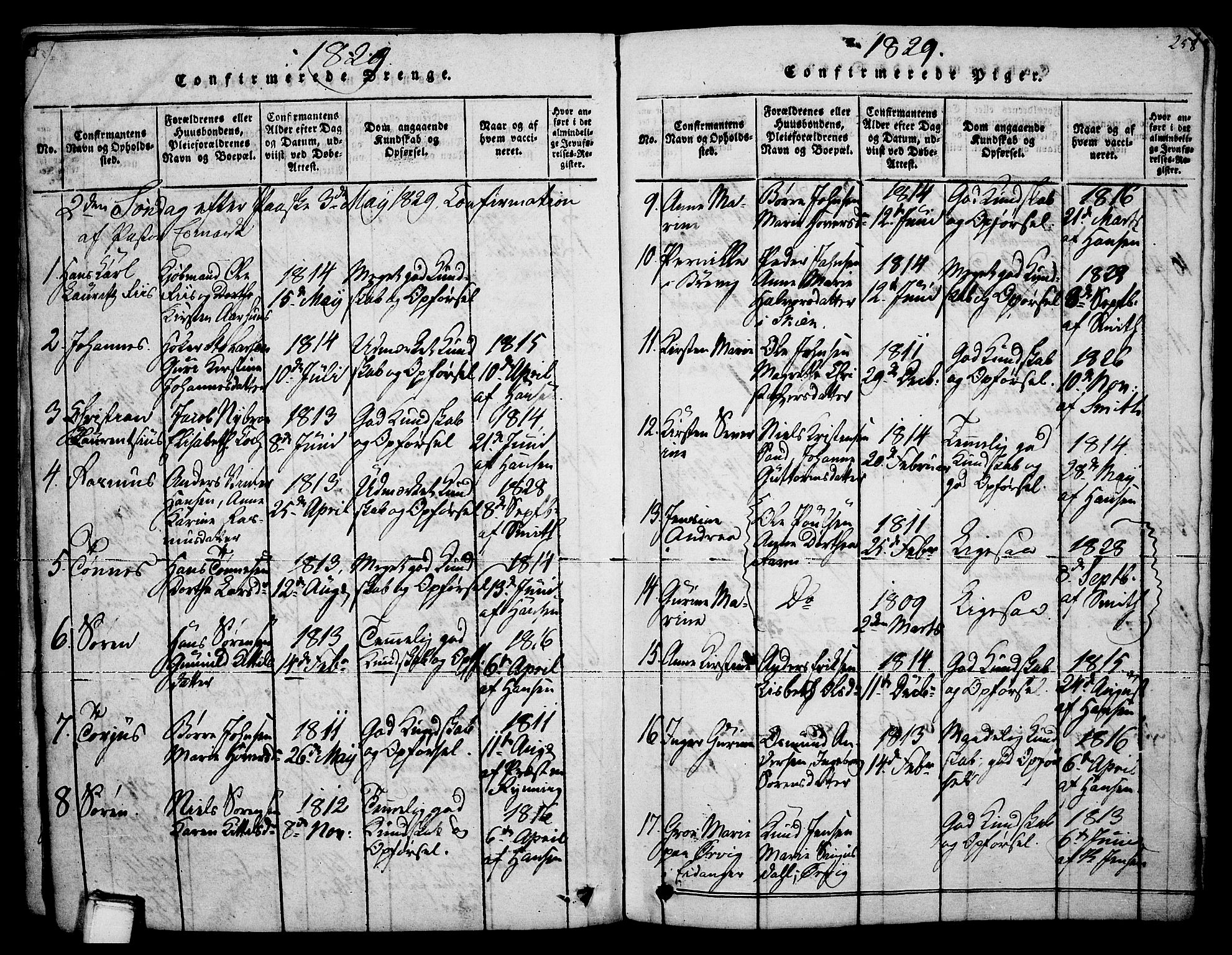 Brevik kirkebøker, SAKO/A-255/F/Fa/L0004: Parish register (official) no. 4, 1814-1846, p. 258