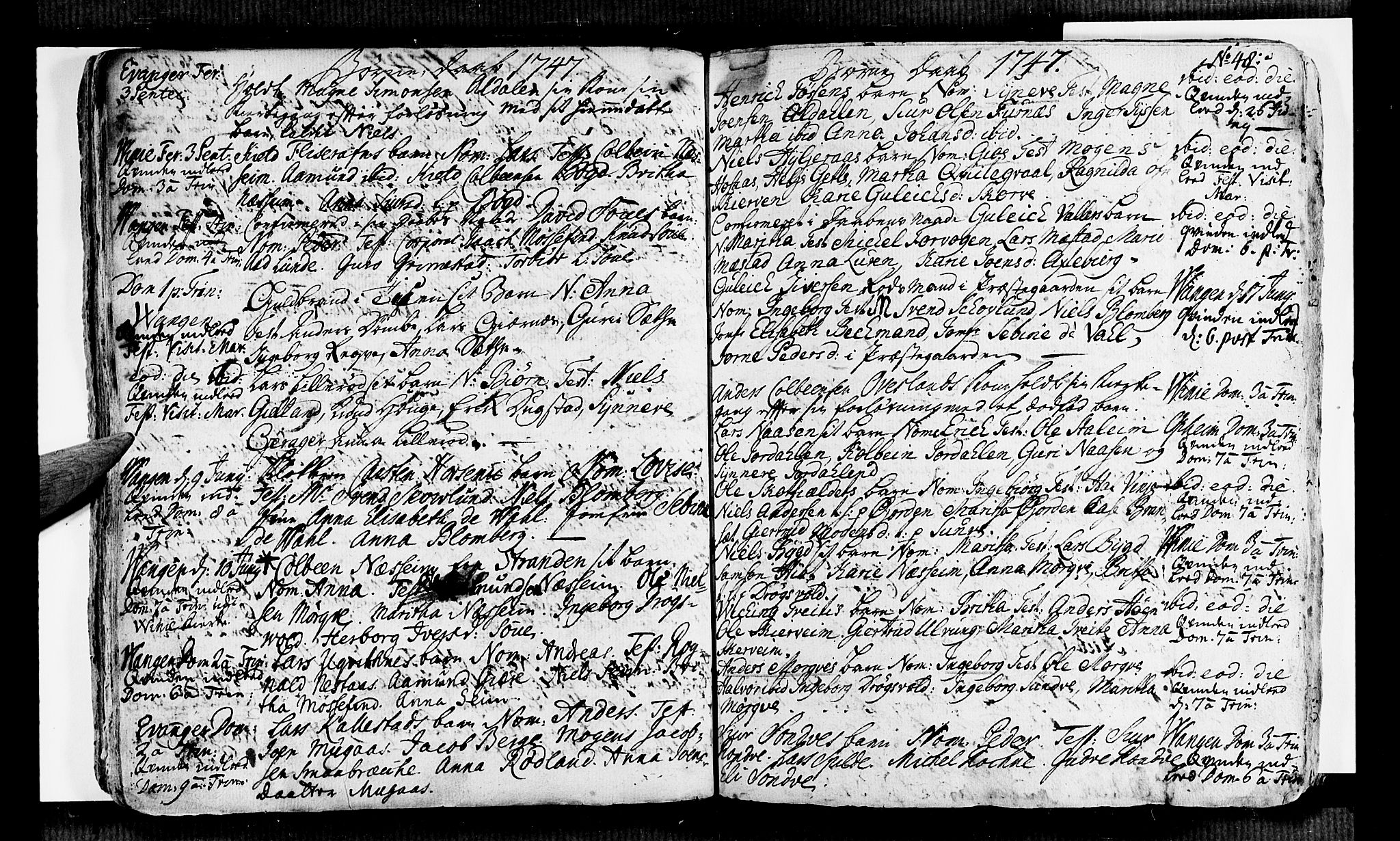 Voss sokneprestembete, AV/SAB-A-79001/H/Haa: Parish register (official) no. A 6, 1744-1752, p. 48