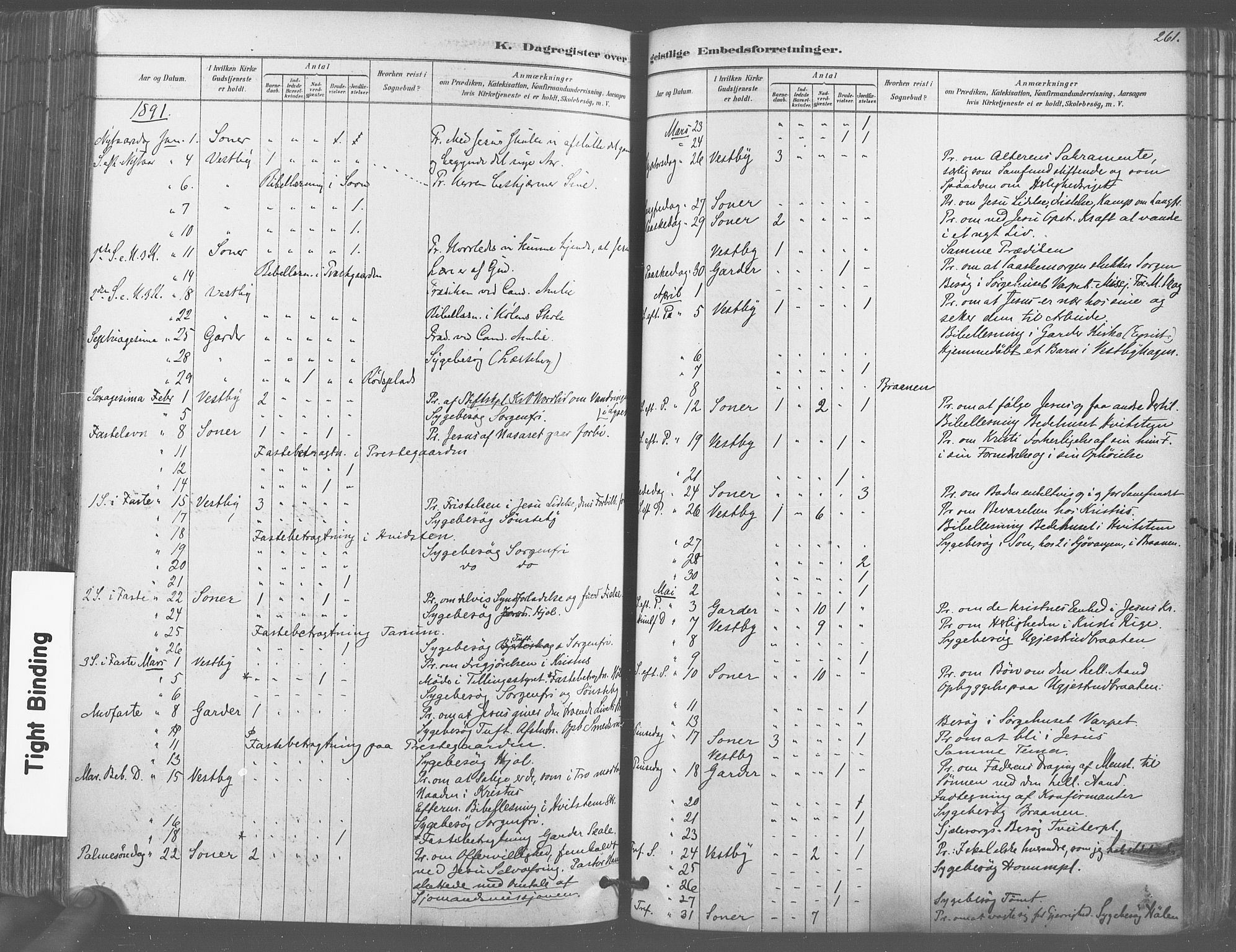 Vestby prestekontor Kirkebøker, AV/SAO-A-10893/F/Fa/L0009: Parish register (official) no. I 9, 1878-1900, p. 261