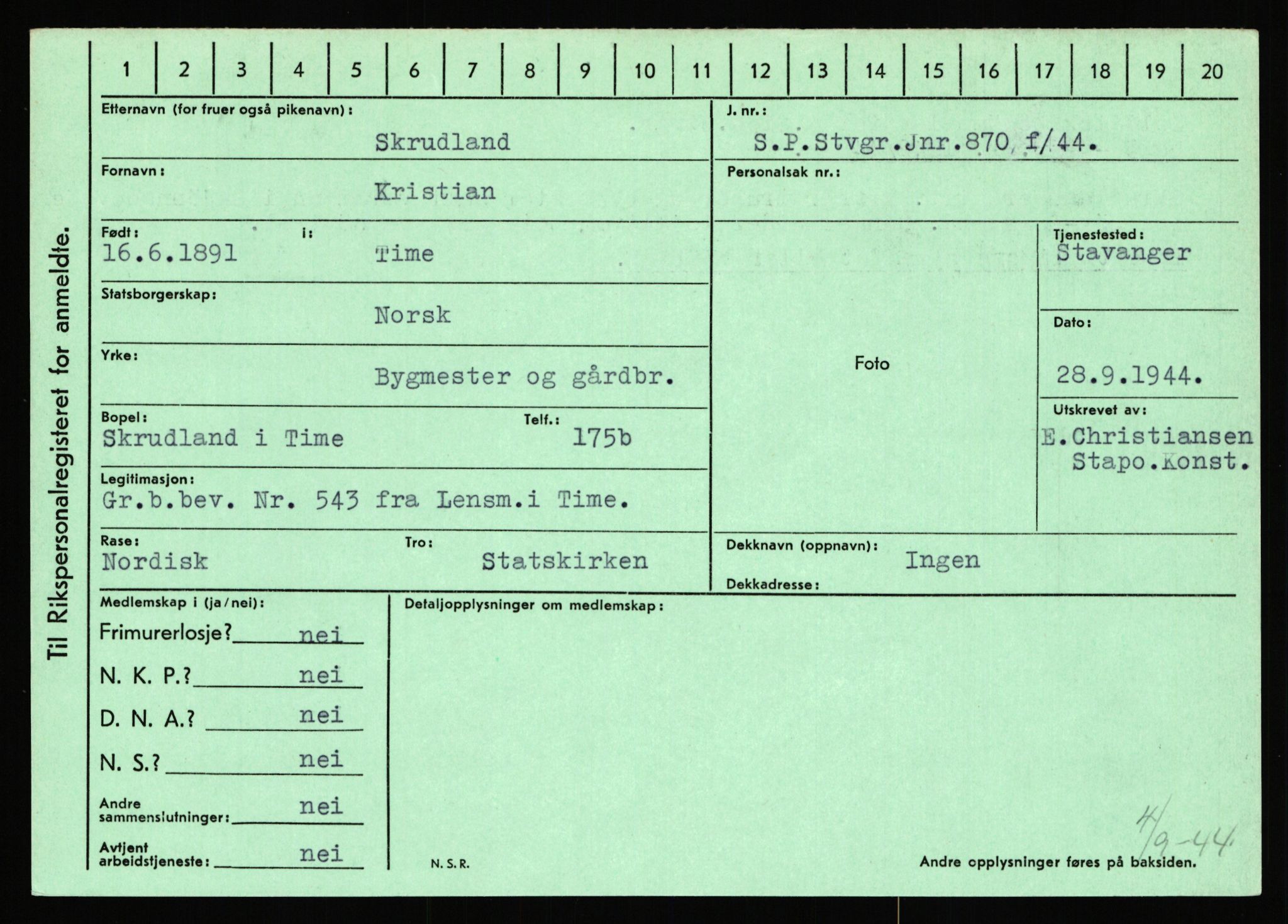 Statspolitiet - Hovedkontoret / Osloavdelingen, AV/RA-S-1329/C/Ca/L0014: Seterlien - Svartås, 1943-1945, p. 1505