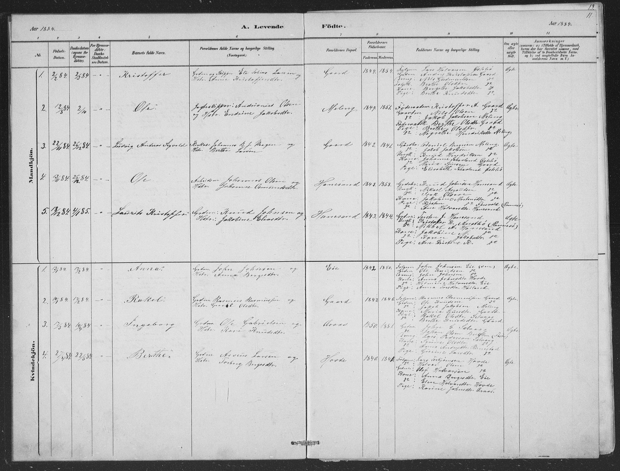 Finnøy sokneprestkontor, AV/SAST-A-101825/H/Ha/Hab/L0004: Parish register (copy) no. B 4, 1879-1892, p. 11