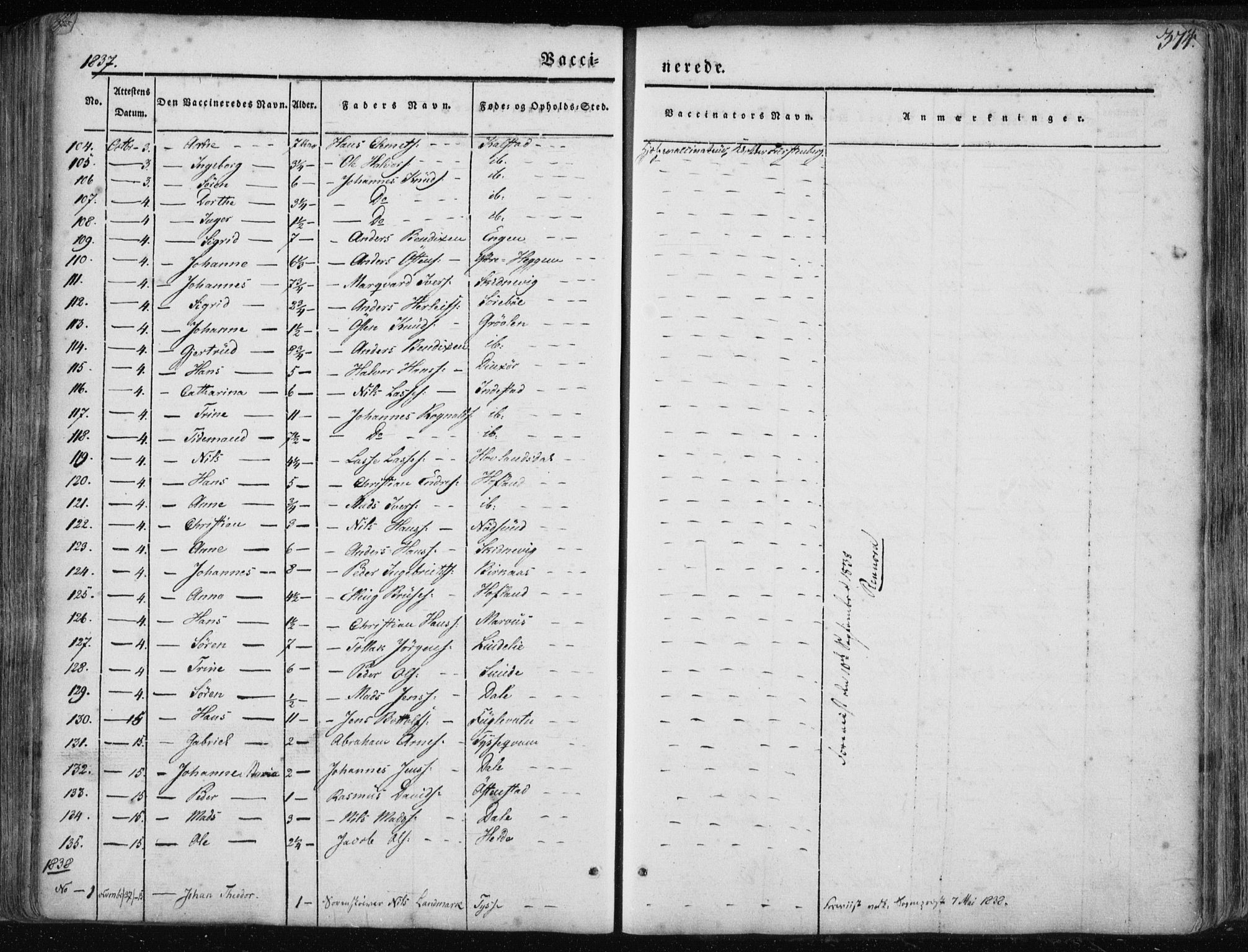 Fjaler sokneprestembete, AV/SAB-A-79801/H/Haa/Haaa/L0006: Parish register (official) no. A 6, 1835-1884, p. 374