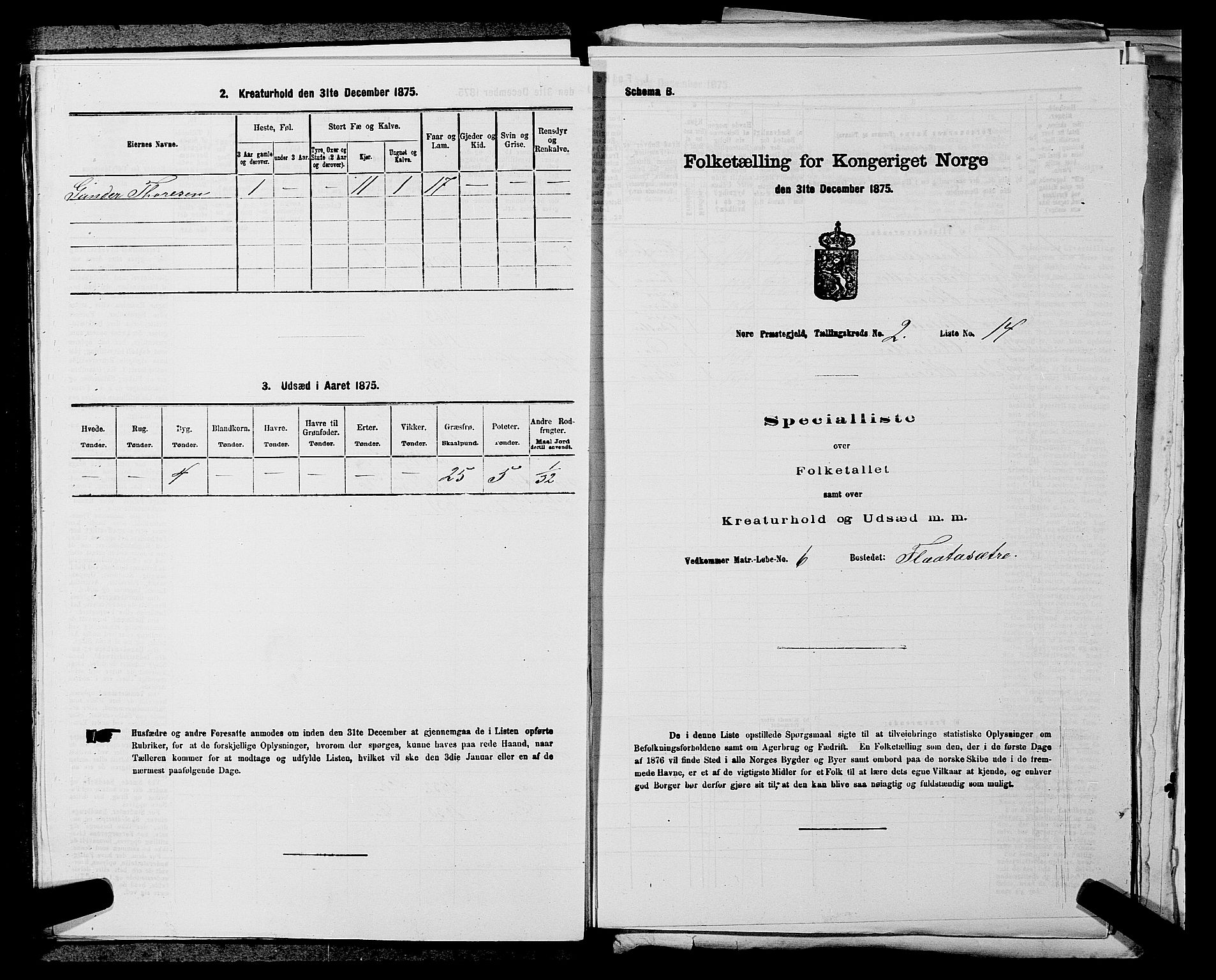SAKO, 1875 census for 0633P Nore, 1875, p. 303