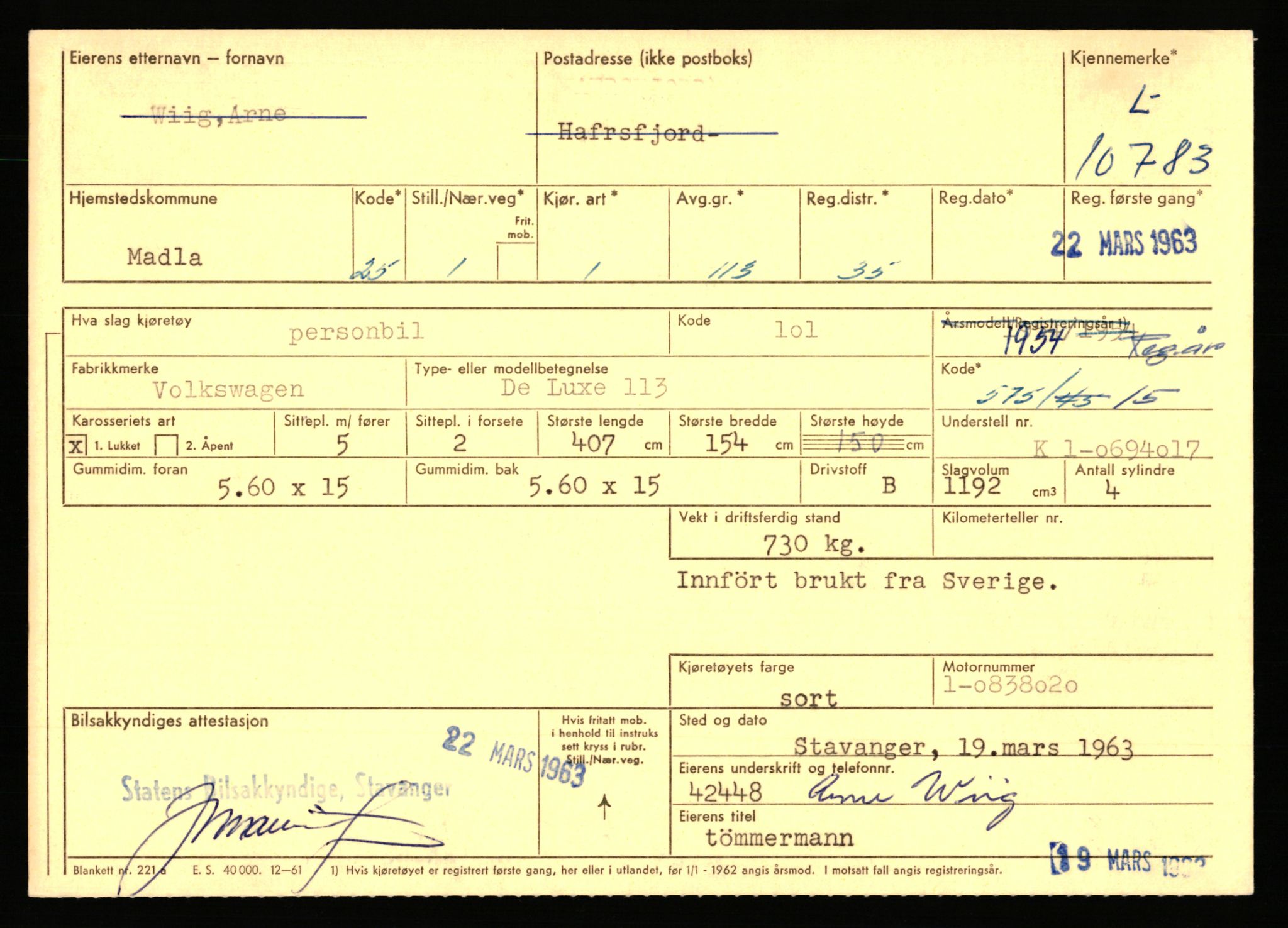 Stavanger trafikkstasjon, AV/SAST-A-101942/0/F/L0019: L-10500 - L-10999, 1930-1971, p. 1109