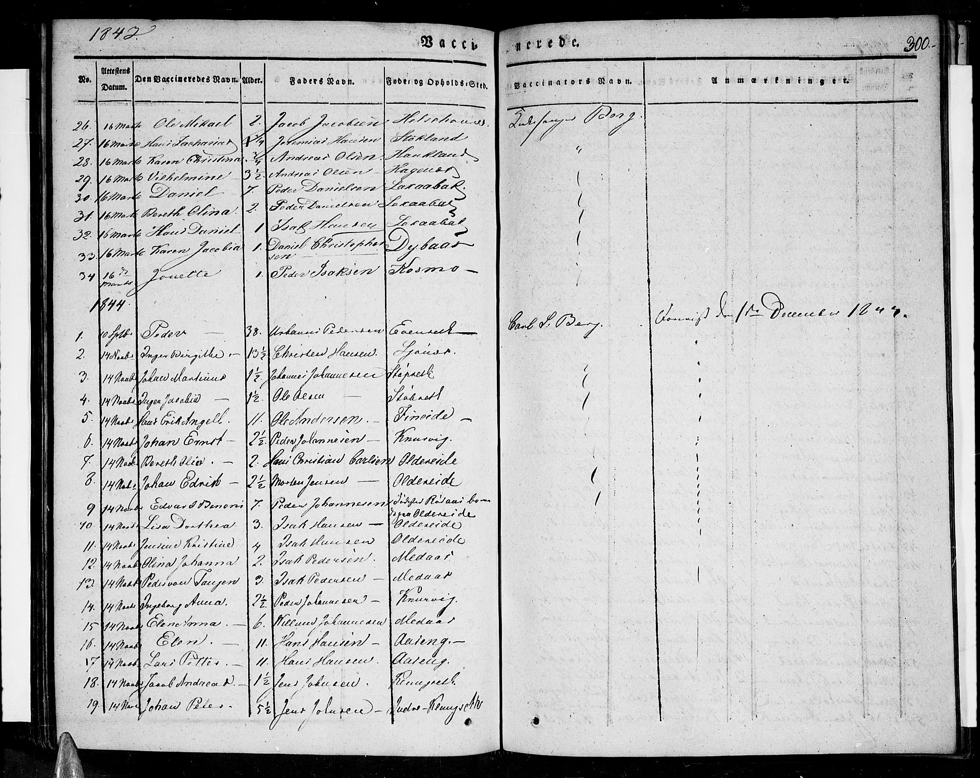 Ministerialprotokoller, klokkerbøker og fødselsregistre - Nordland, AV/SAT-A-1459/852/L0737: Parish register (official) no. 852A07, 1833-1849, p. 300