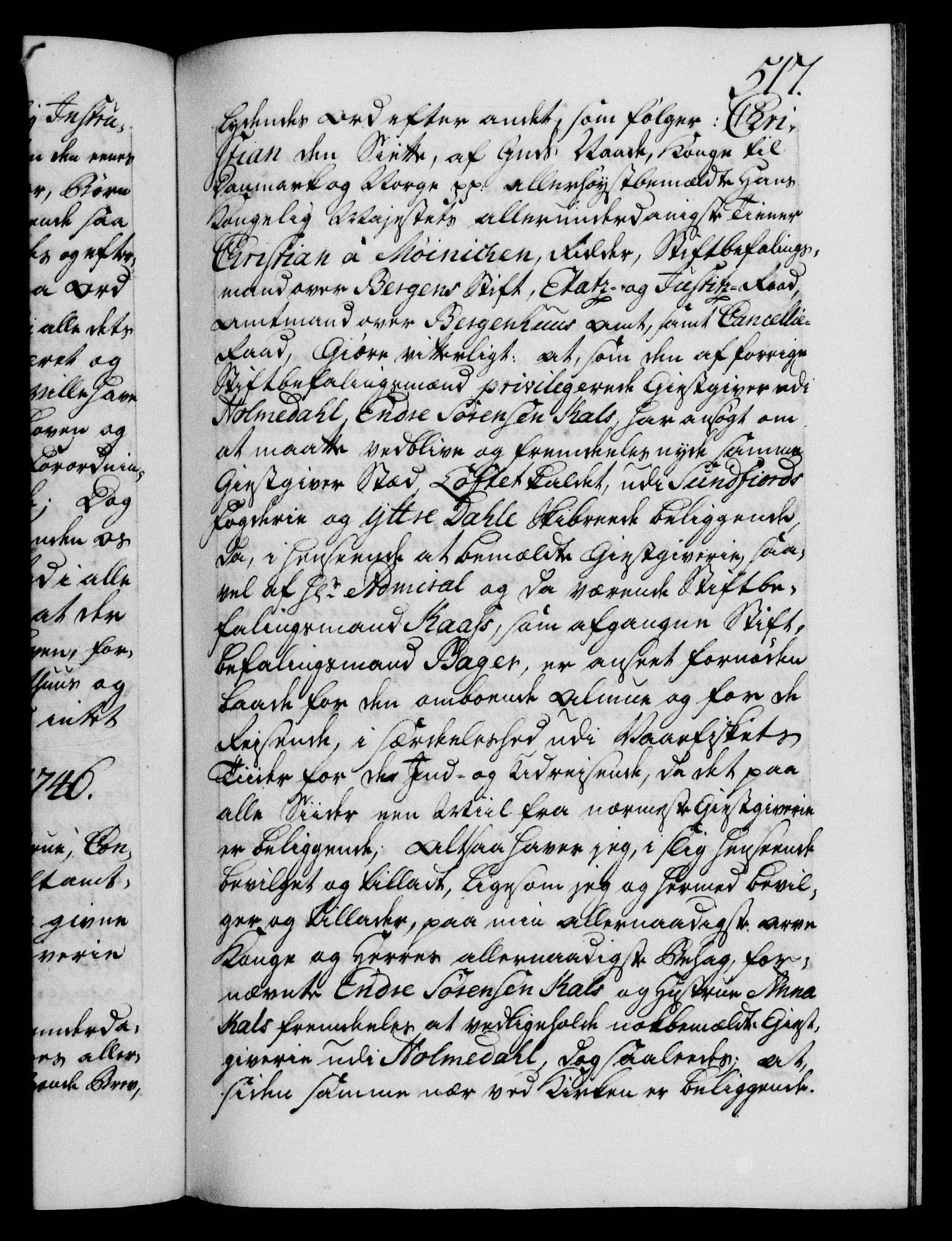 Danske Kanselli 1572-1799, RA/EA-3023/F/Fc/Fca/Fcaa/L0034: Norske registre, 1745-1746, p. 517a