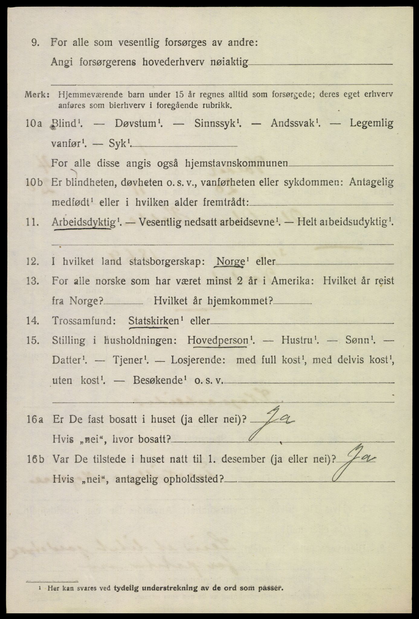 SAH, 1920 census for Vardal, 1920, p. 3054