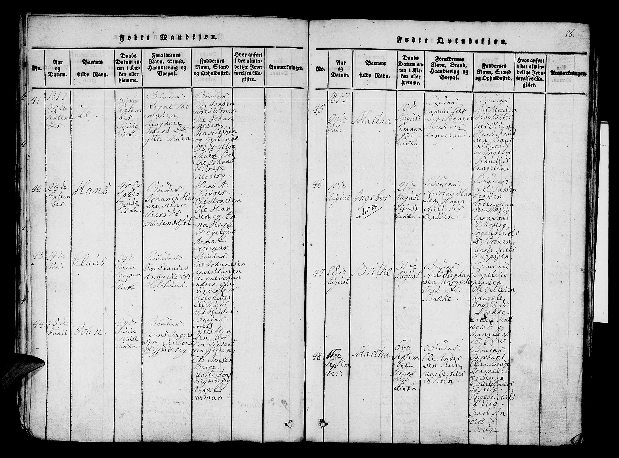 Os sokneprestembete, AV/SAB-A-99929: Parish register (official) no. A 12, 1816-1825, p. 26