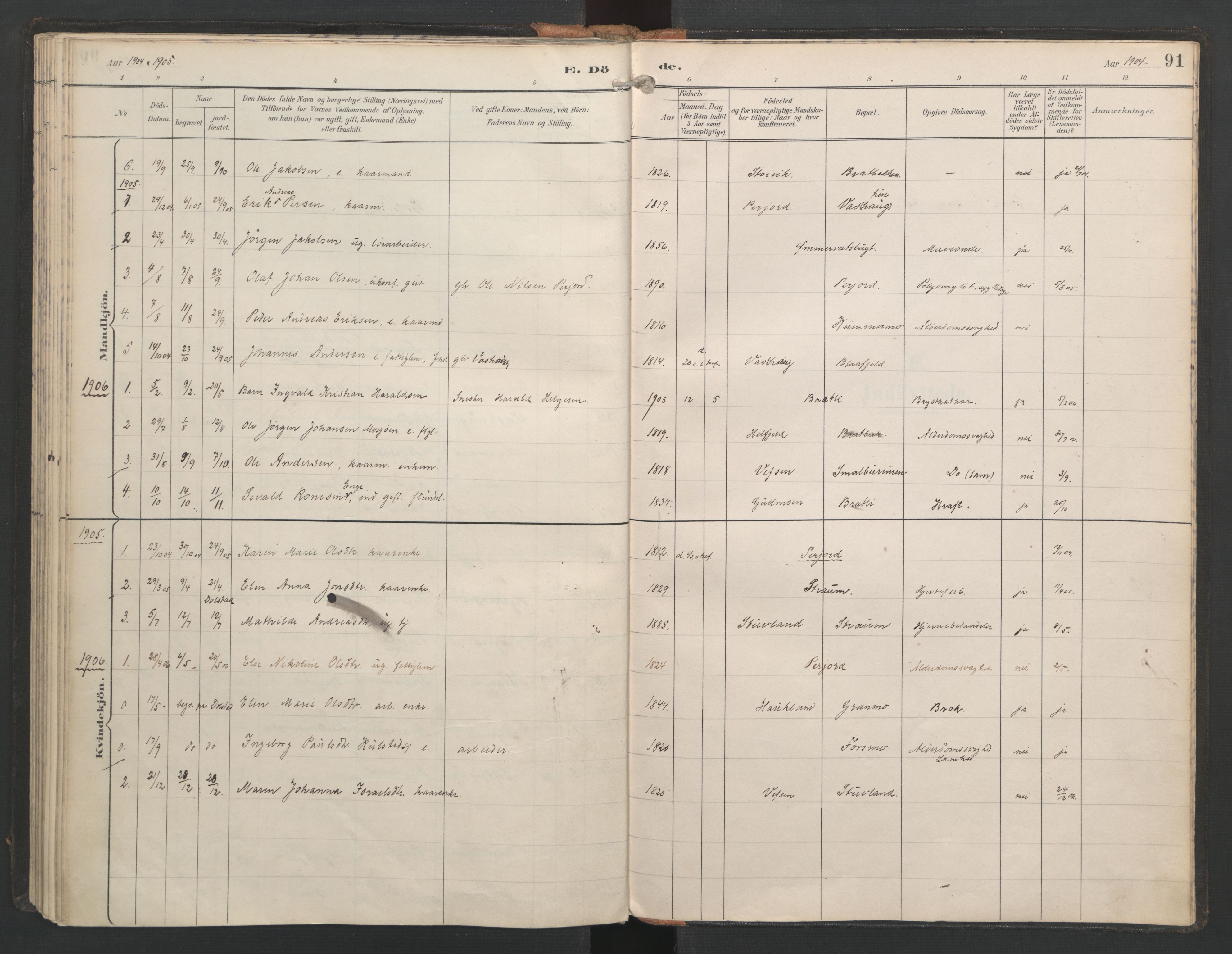 Ministerialprotokoller, klokkerbøker og fødselsregistre - Nordland, SAT/A-1459/821/L0317: Parish register (official) no. 821A01, 1892-1907, p. 91