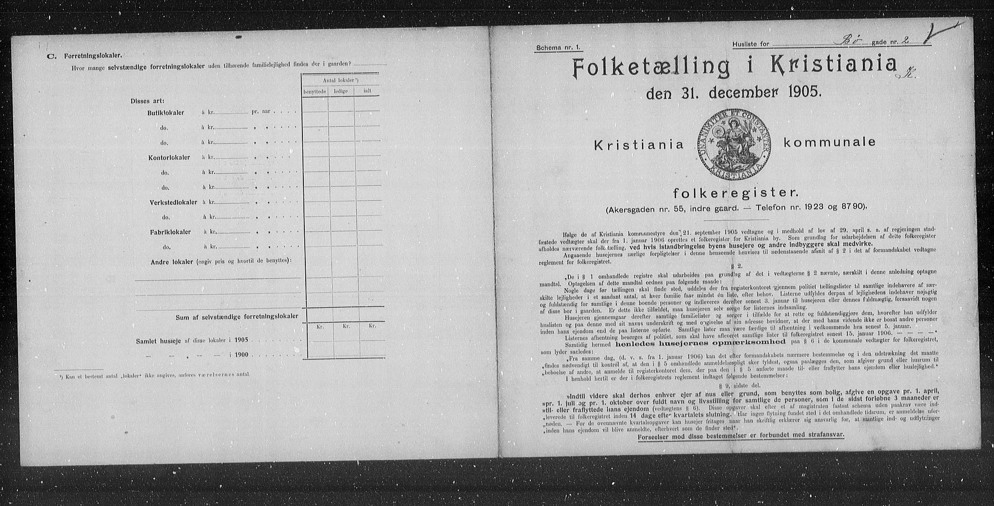 OBA, Municipal Census 1905 for Kristiania, 1905, p. 5791