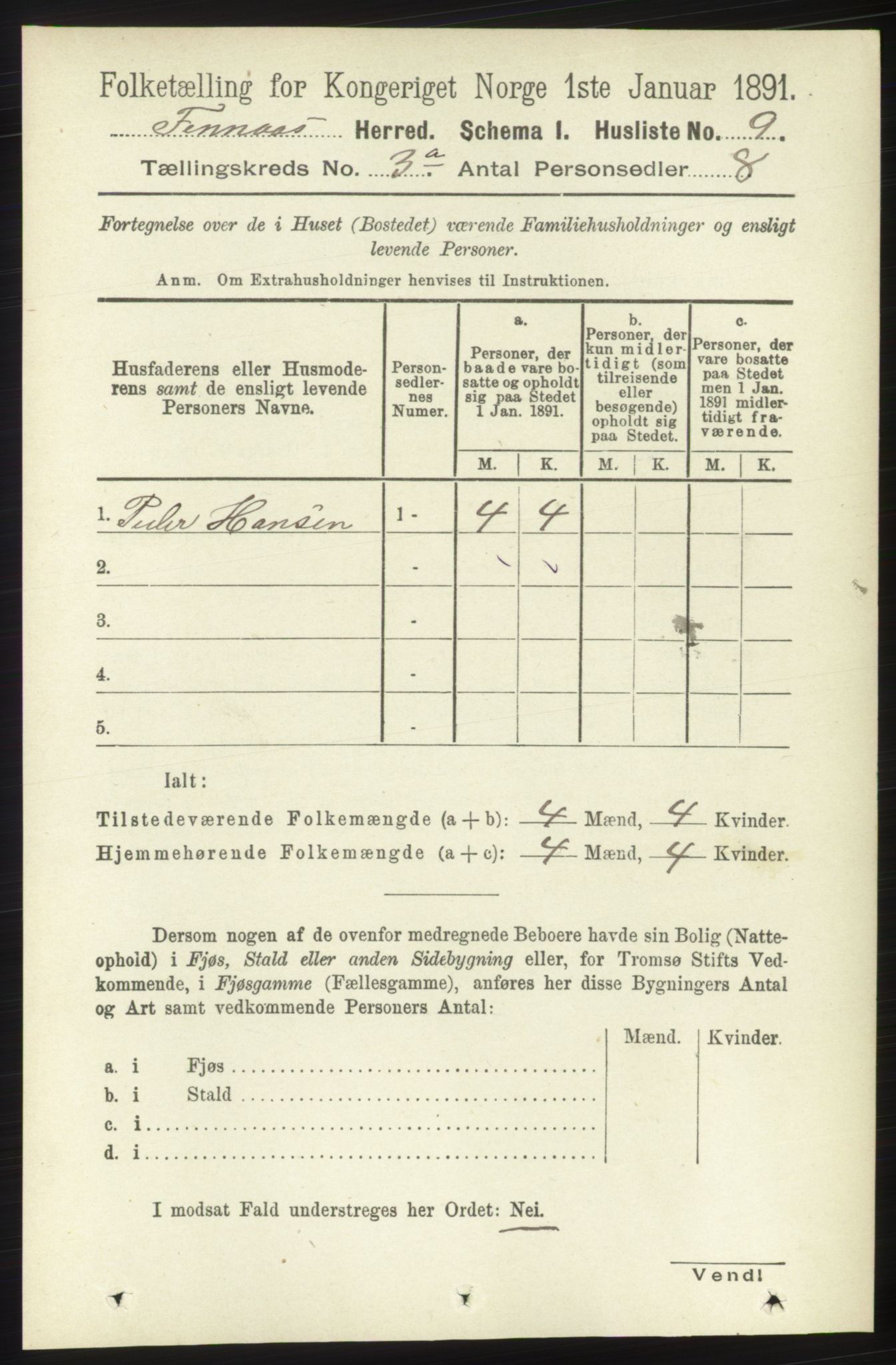 RA, 1891 census for 1218 Finnås, 1891, p. 1042