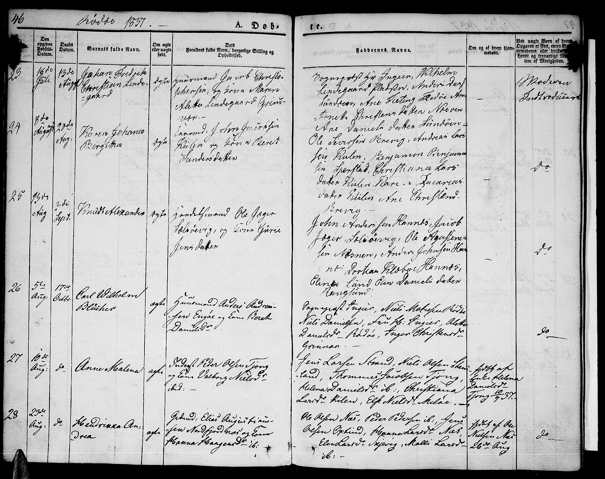 Ministerialprotokoller, klokkerbøker og fødselsregistre - Nordland, SAT/A-1459/841/L0598: Parish register (official) no. 841A06 /1, 1825-1844, p. 46