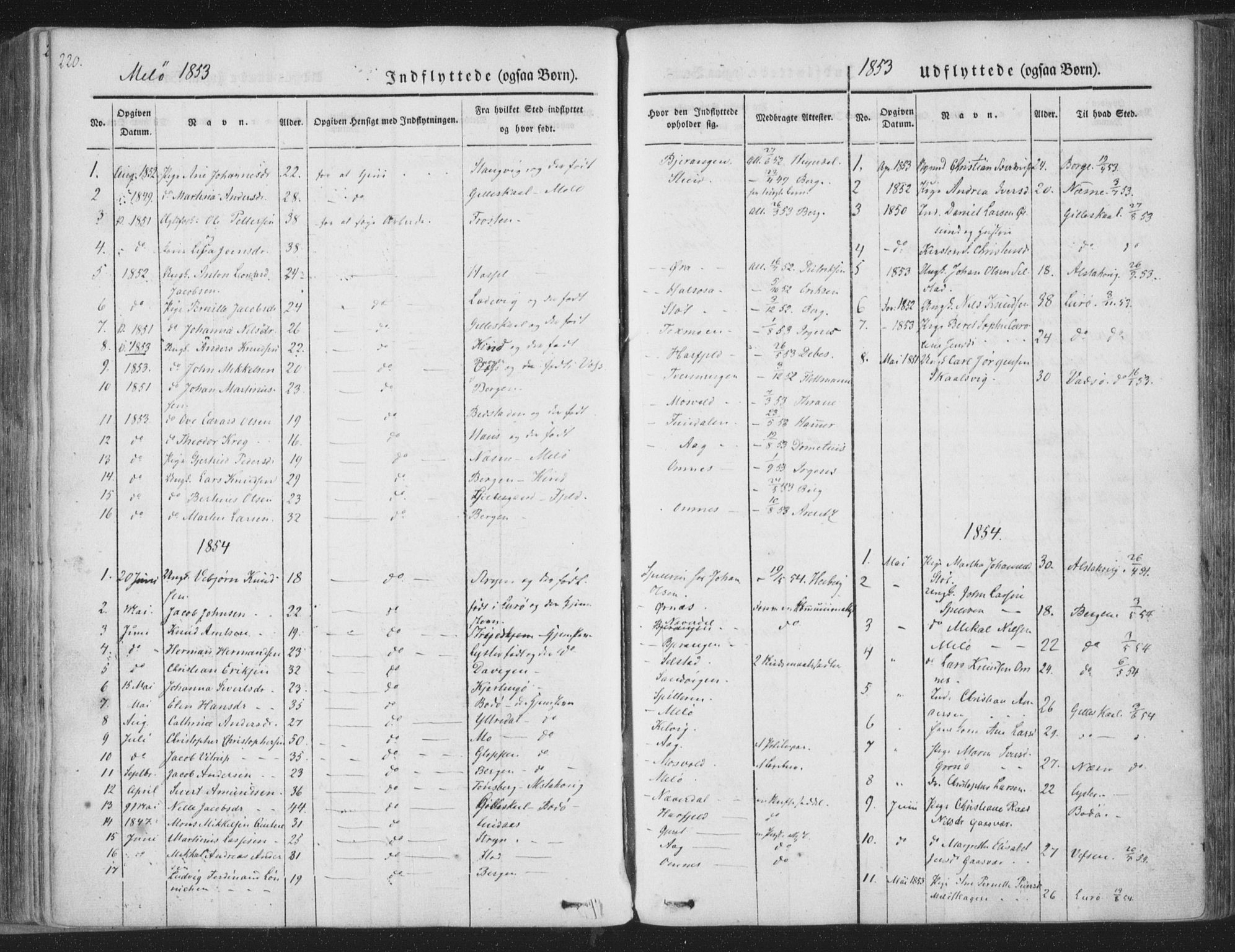 Ministerialprotokoller, klokkerbøker og fødselsregistre - Nordland, SAT/A-1459/841/L0604: Parish register (official) no. 841A09 /2, 1845-1862, p. 220