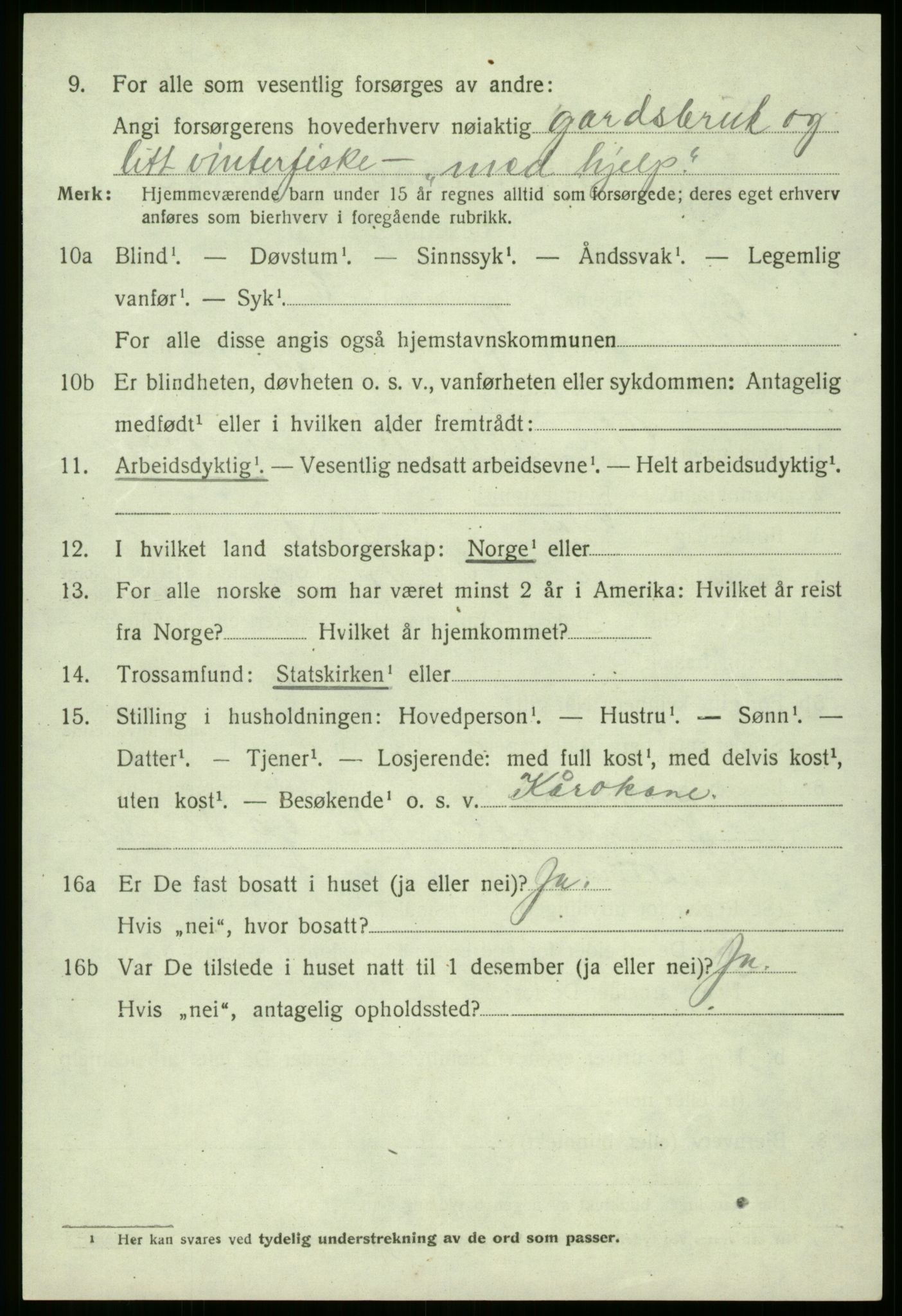 SAB, 1920 census for Eid, 1920, p. 2009