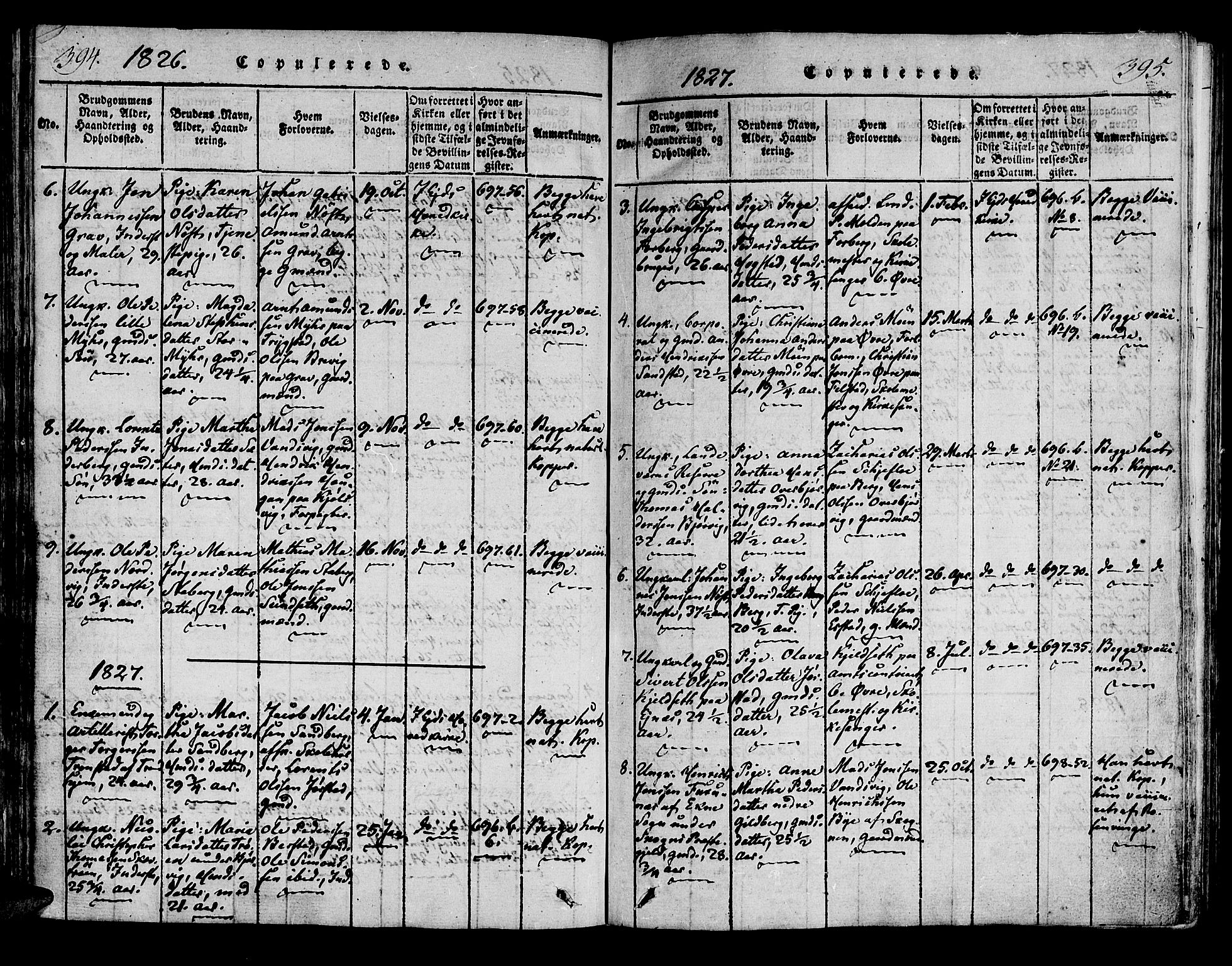 Ministerialprotokoller, klokkerbøker og fødselsregistre - Nord-Trøndelag, AV/SAT-A-1458/722/L0217: Parish register (official) no. 722A04, 1817-1842, p. 394-395