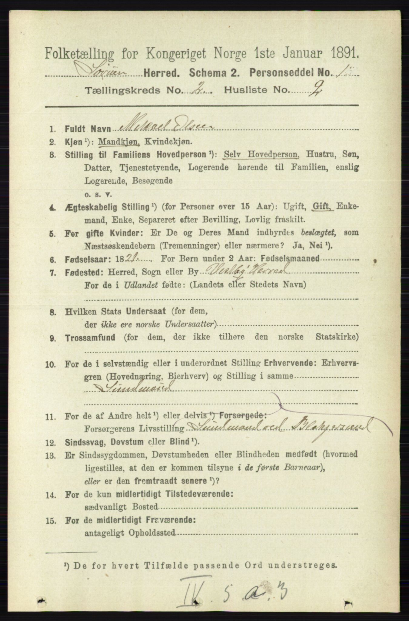 RA, 1891 census for 0226 Sørum, 1891, p. 675