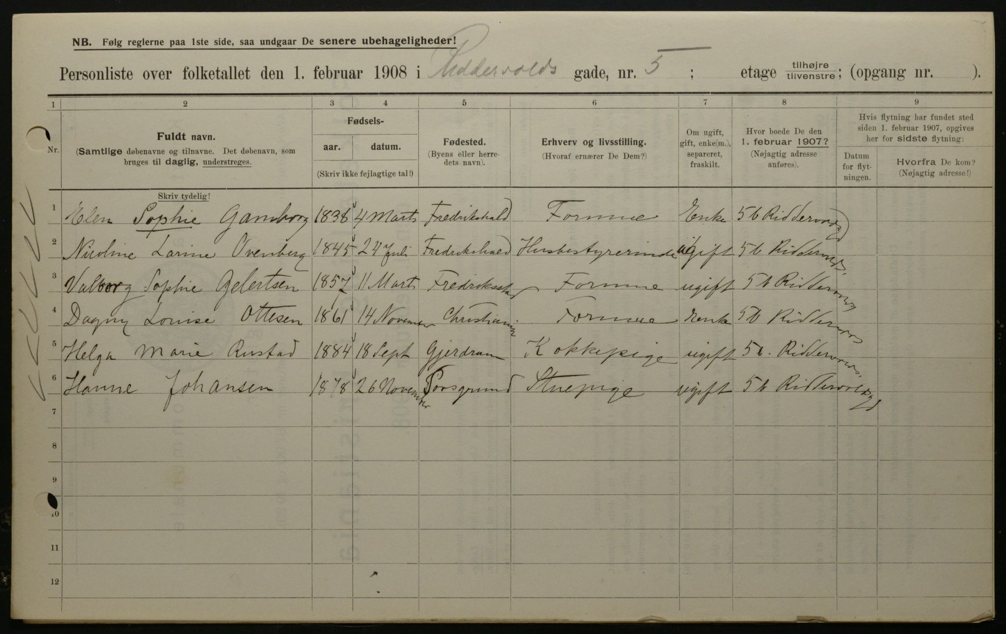 OBA, Municipal Census 1908 for Kristiania, 1908, p. 74633