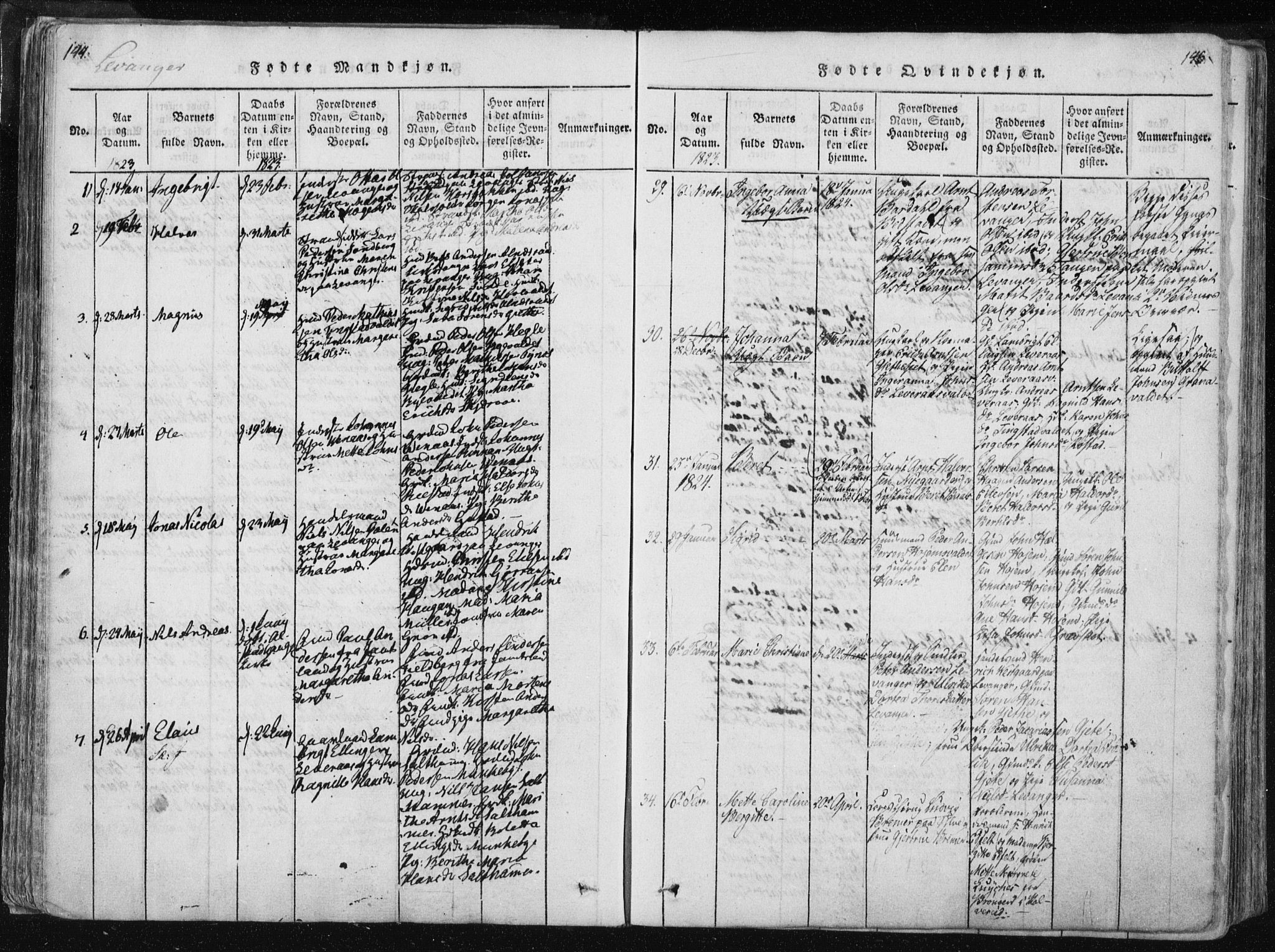 Ministerialprotokoller, klokkerbøker og fødselsregistre - Nord-Trøndelag, AV/SAT-A-1458/717/L0148: Parish register (official) no. 717A04 /2, 1816-1825, p. 144-145