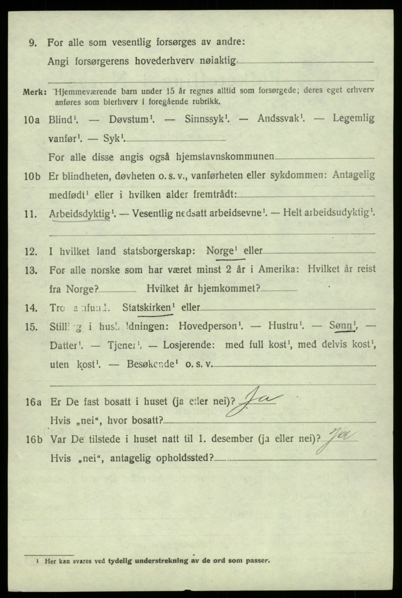 SAB, 1920 census for Jondal, 1920, p. 3761