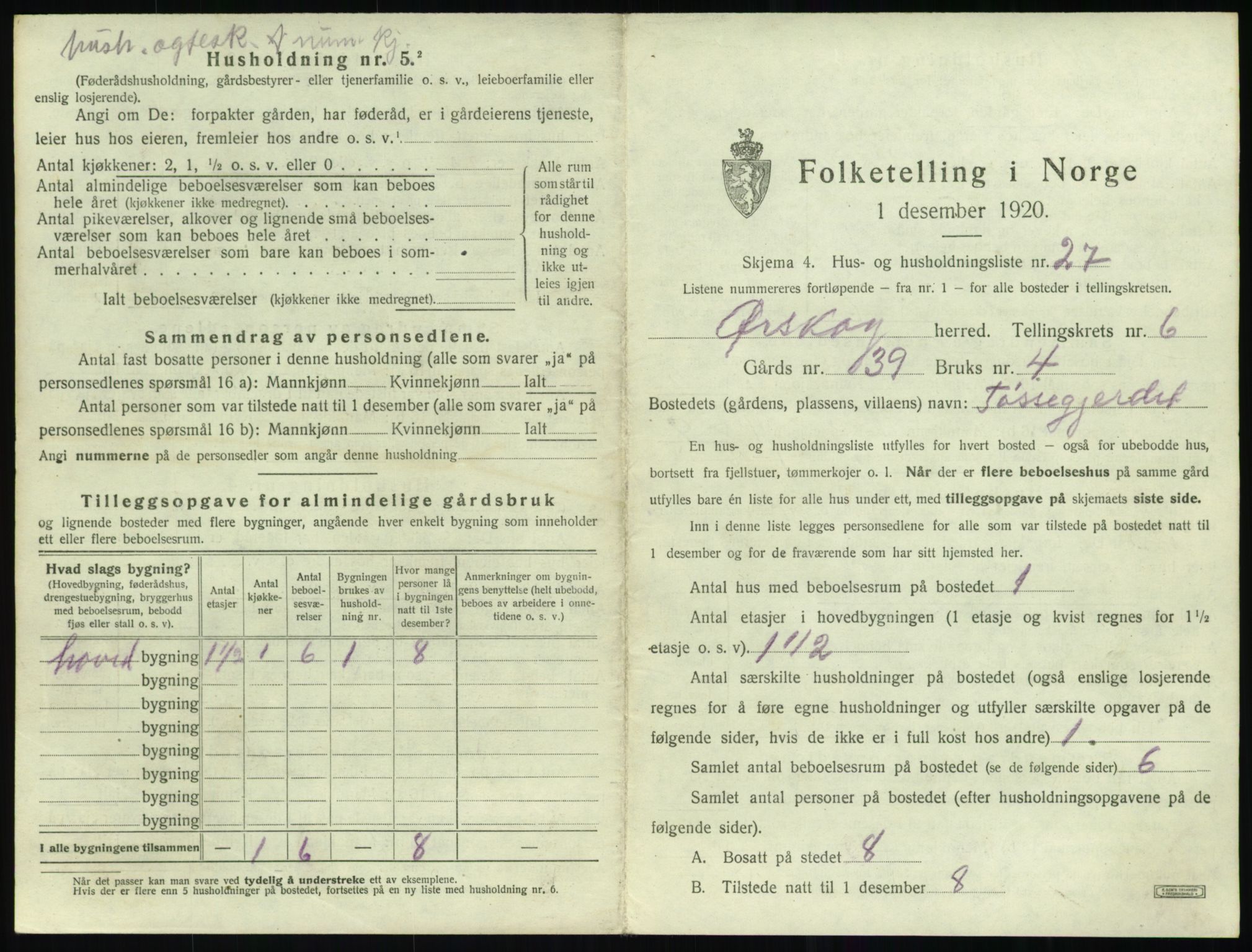 SAT, 1920 census for Ørskog, 1920, p. 532