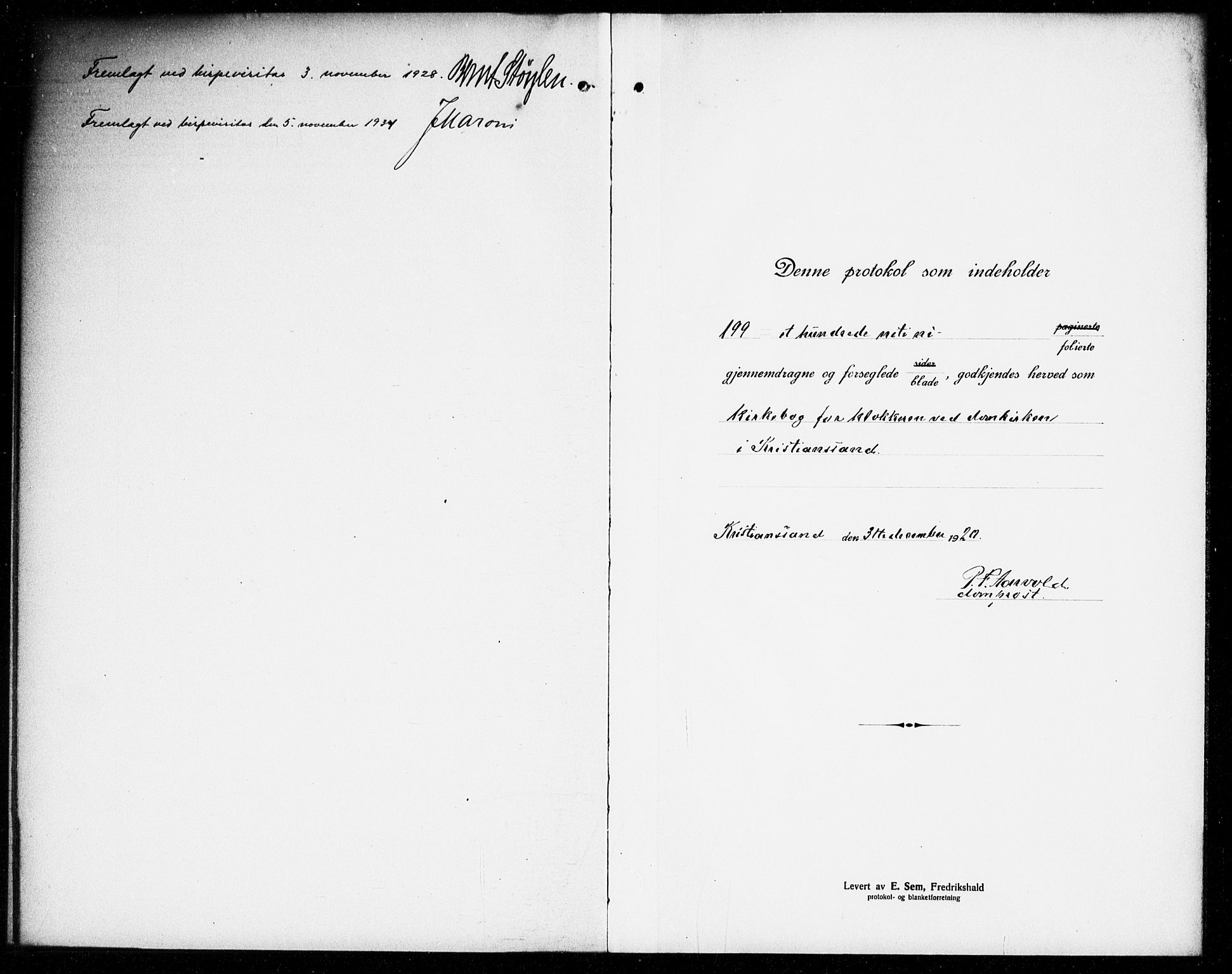 Kristiansand domprosti, SAK/1112-0006/F/Fb/L0023: Parish register (copy) no. B 23, 1921-1937