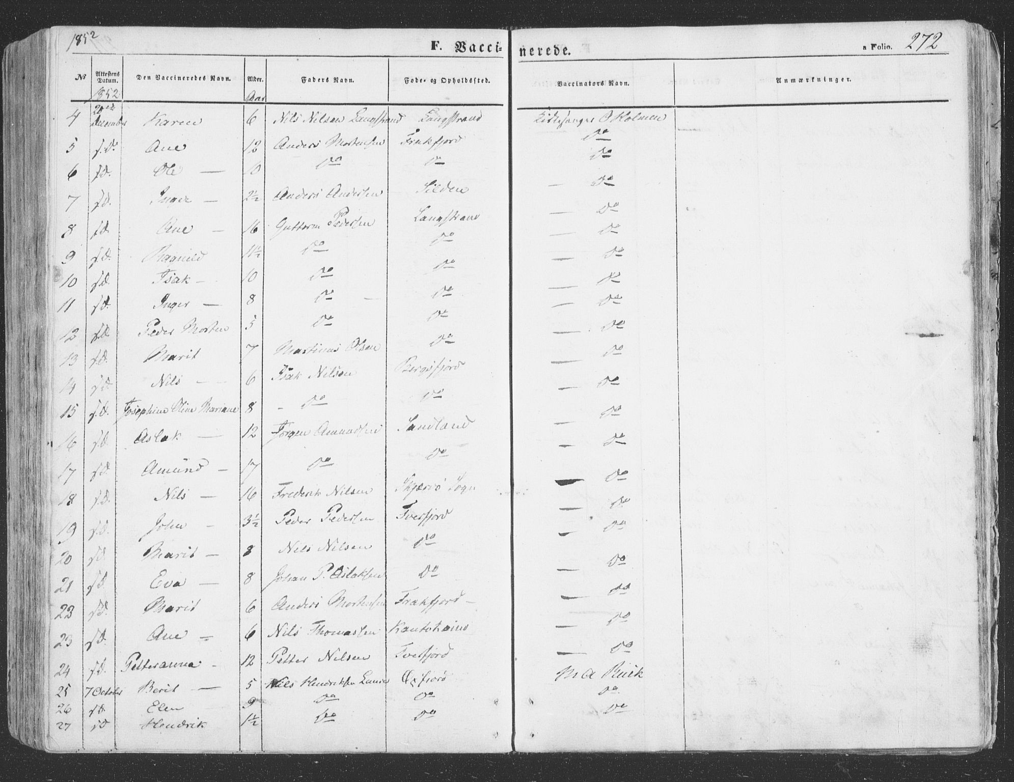 Loppa sokneprestkontor, AV/SATØ-S-1339/H/Ha/L0004kirke: Parish register (official) no. 4, 1849-1868, p. 272