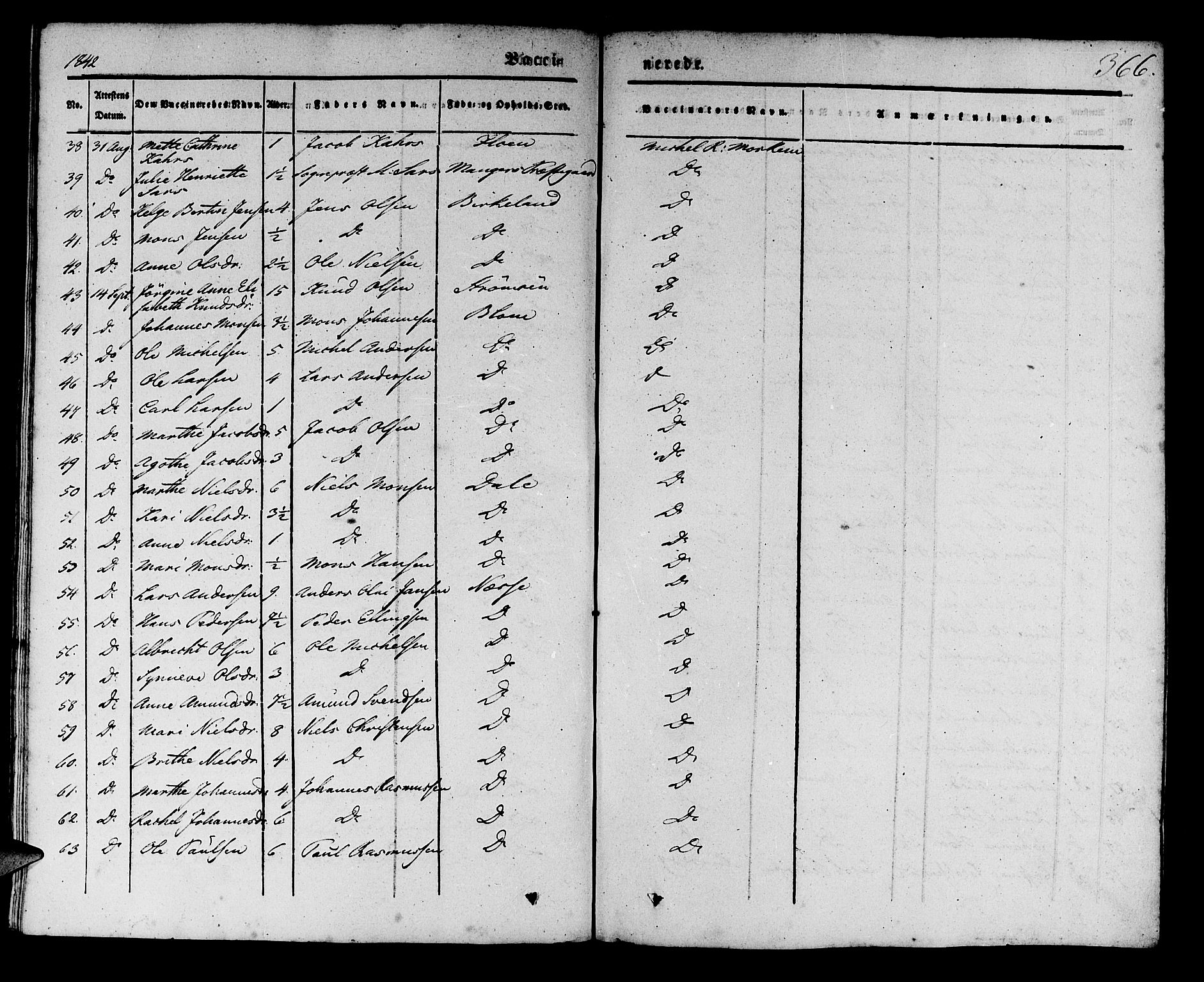 Manger sokneprestembete, AV/SAB-A-76801/H/Haa: Parish register (official) no. A 5, 1839-1848, p. 366