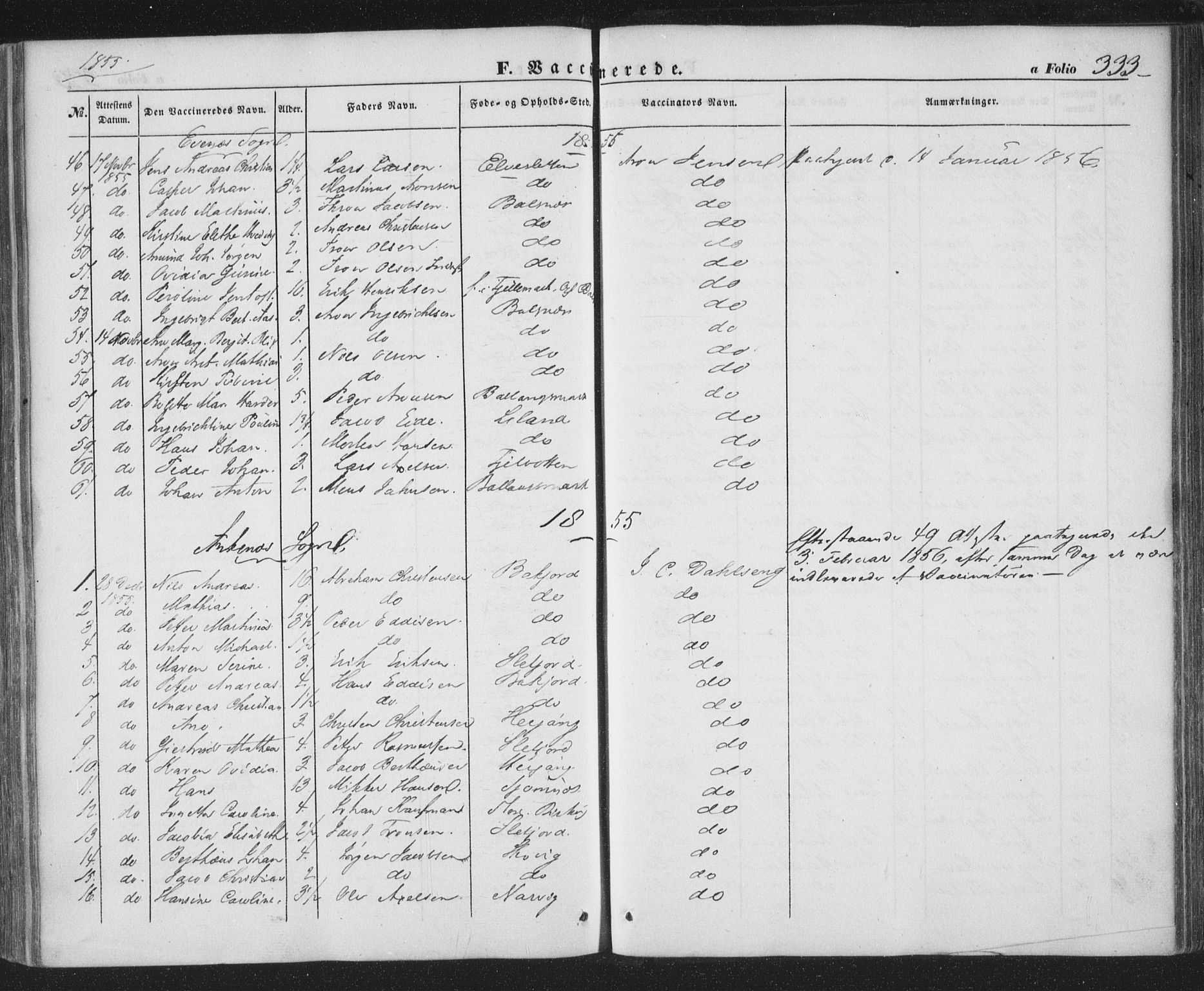 Ministerialprotokoller, klokkerbøker og fødselsregistre - Nordland, AV/SAT-A-1459/863/L0895: Parish register (official) no. 863A07, 1851-1860, p. 333