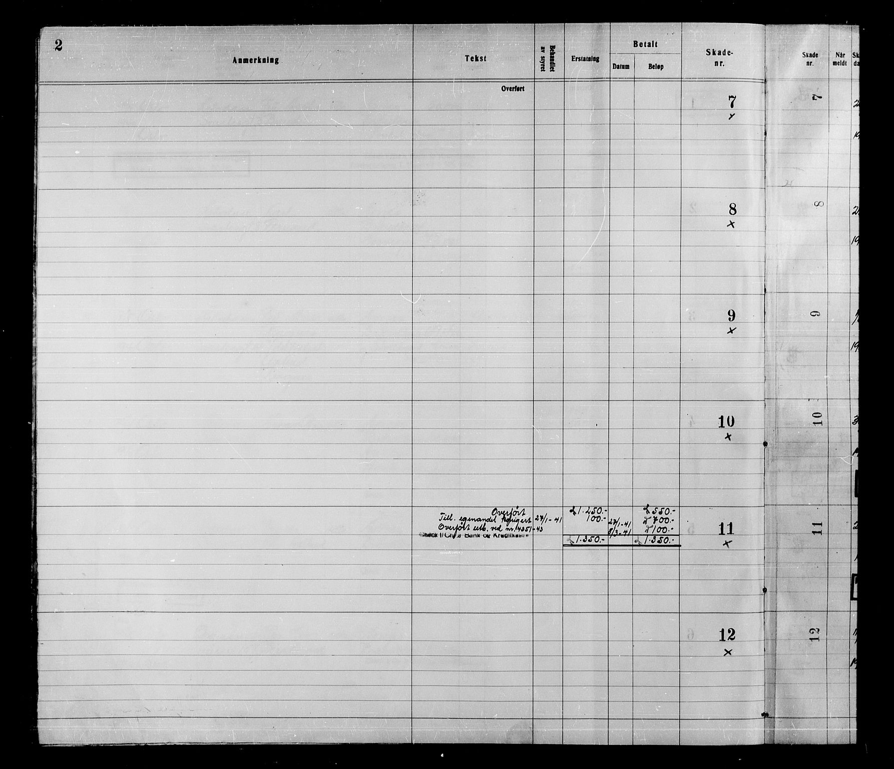 Krigsskadetrygdene for bygninger og løsøre, AV/RA-S-1548/V/L0029: Bygning, branntrygdet., 1940-1945