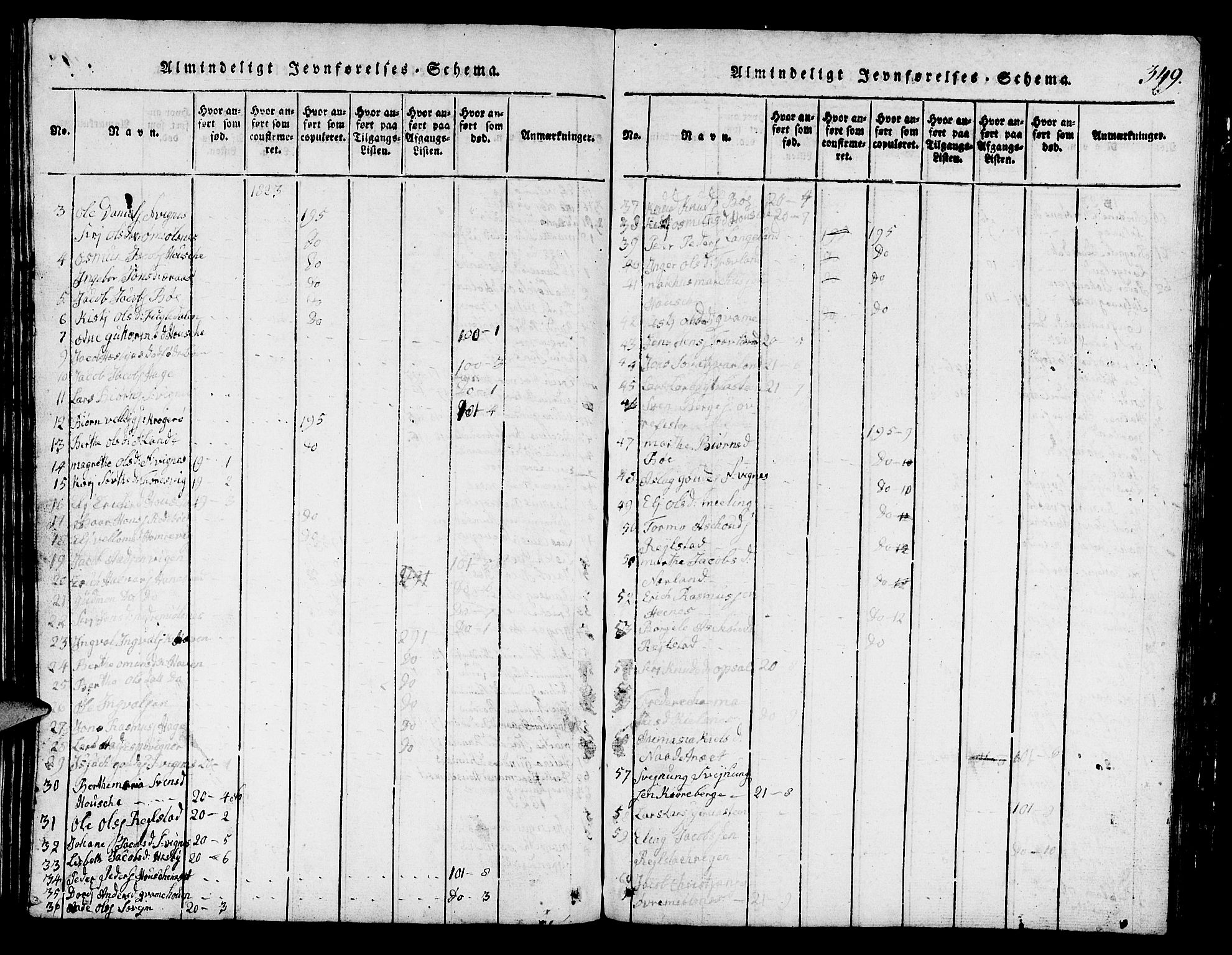 Finnøy sokneprestkontor, AV/SAST-A-101825/H/Ha/Hab/L0001: Parish register (copy) no. B 1, 1816-1856, p. 349