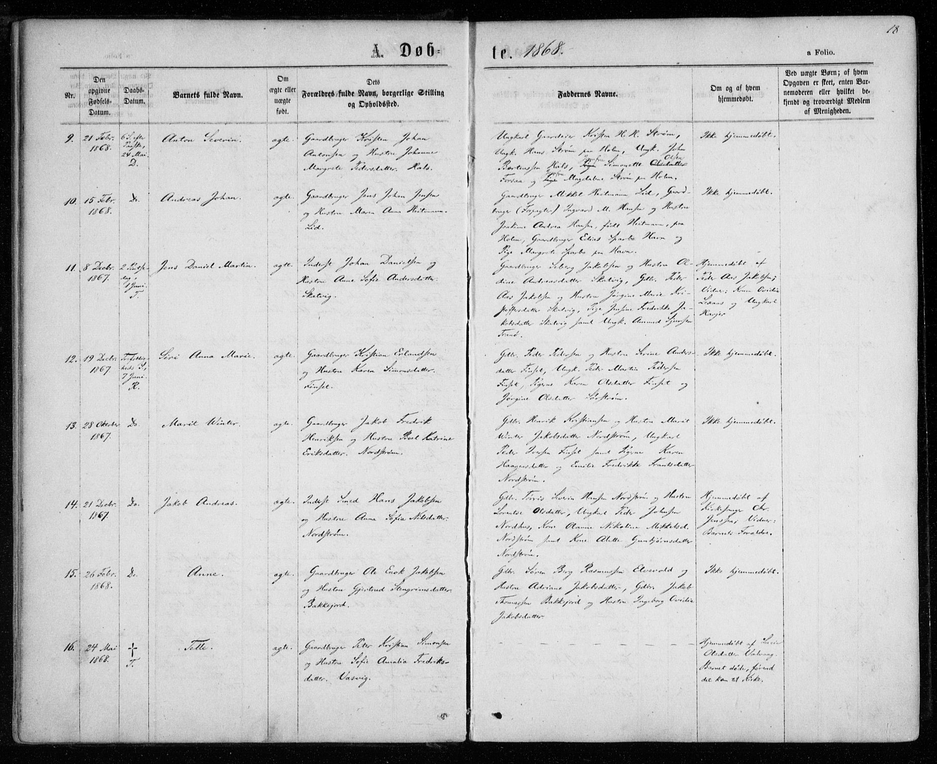 Tranøy sokneprestkontor, AV/SATØ-S-1313/I/Ia/Iaa/L0008kirke: Parish register (official) no. 8, 1867-1877, p. 18