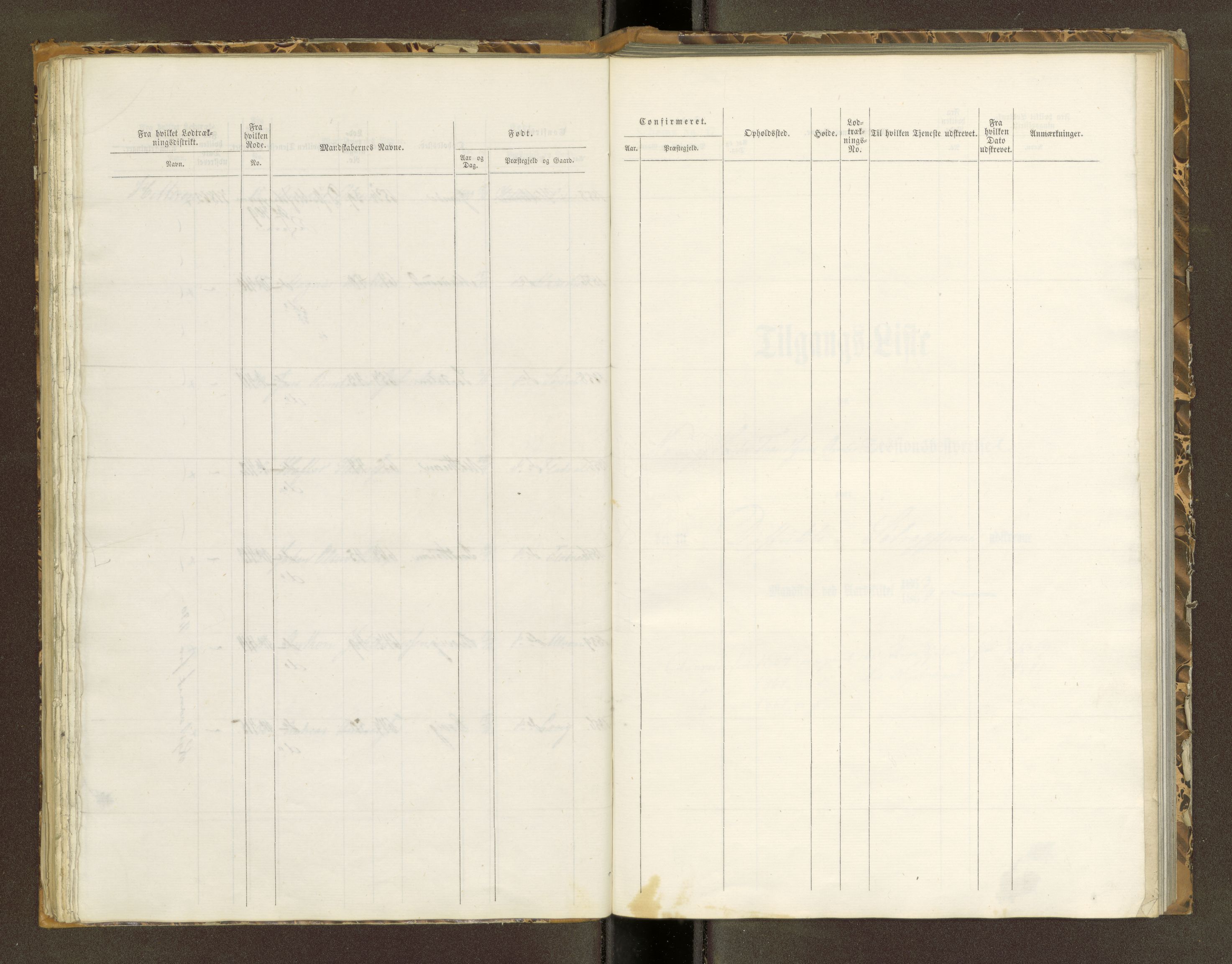 Sjøinnrulleringen - Trondhjemske distrikt, SAT/A-5121/01/L0320: Rulle over kystværnet og reserver for sjøtroppene i søndre og norder Trondhjem amter, 1861-1868