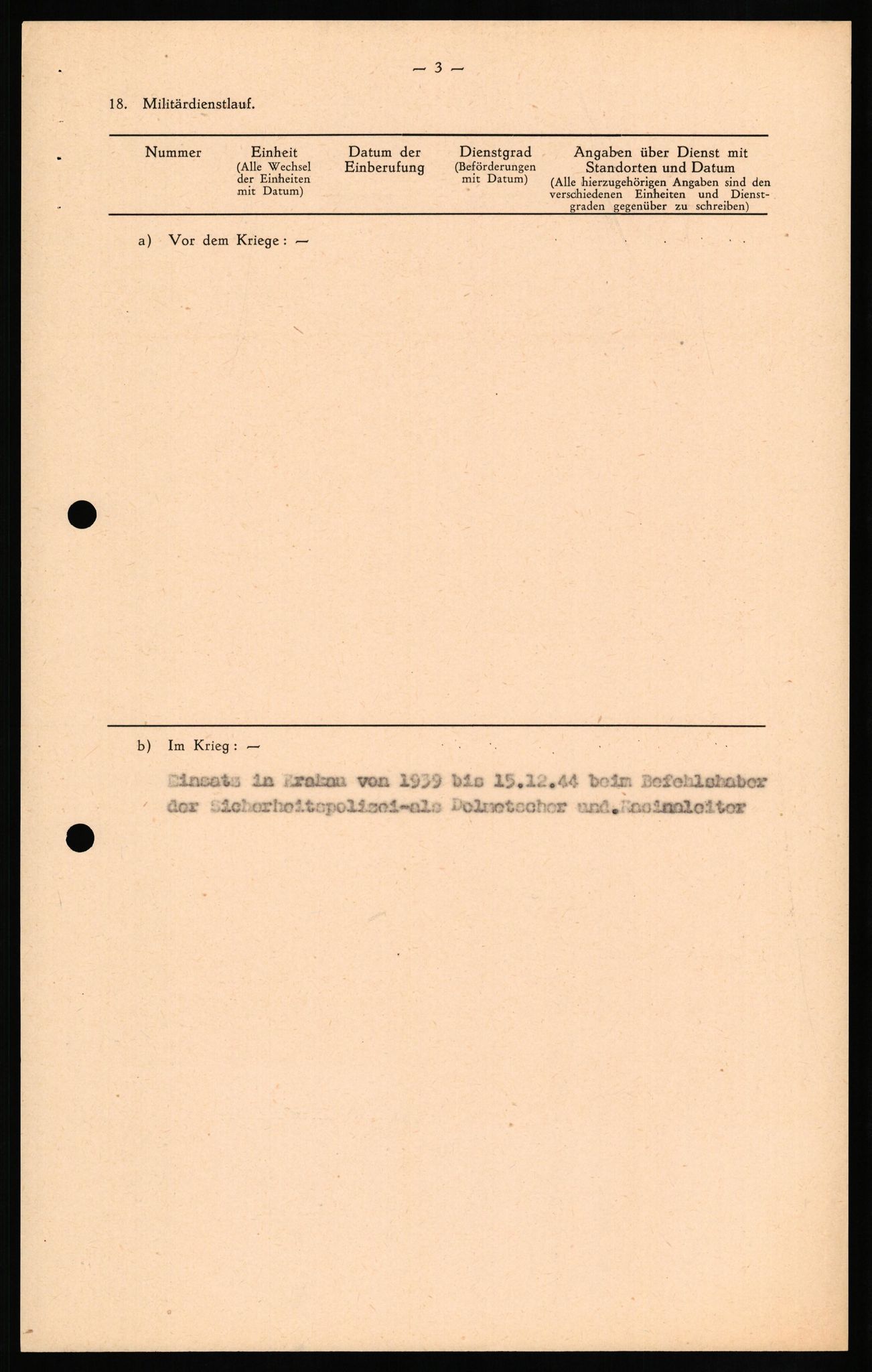 Forsvaret, Forsvarets overkommando II, RA/RAFA-3915/D/Db/L0019: CI Questionaires. Tyske okkupasjonsstyrker i Norge. Tyskere., 1945-1946, p. 325