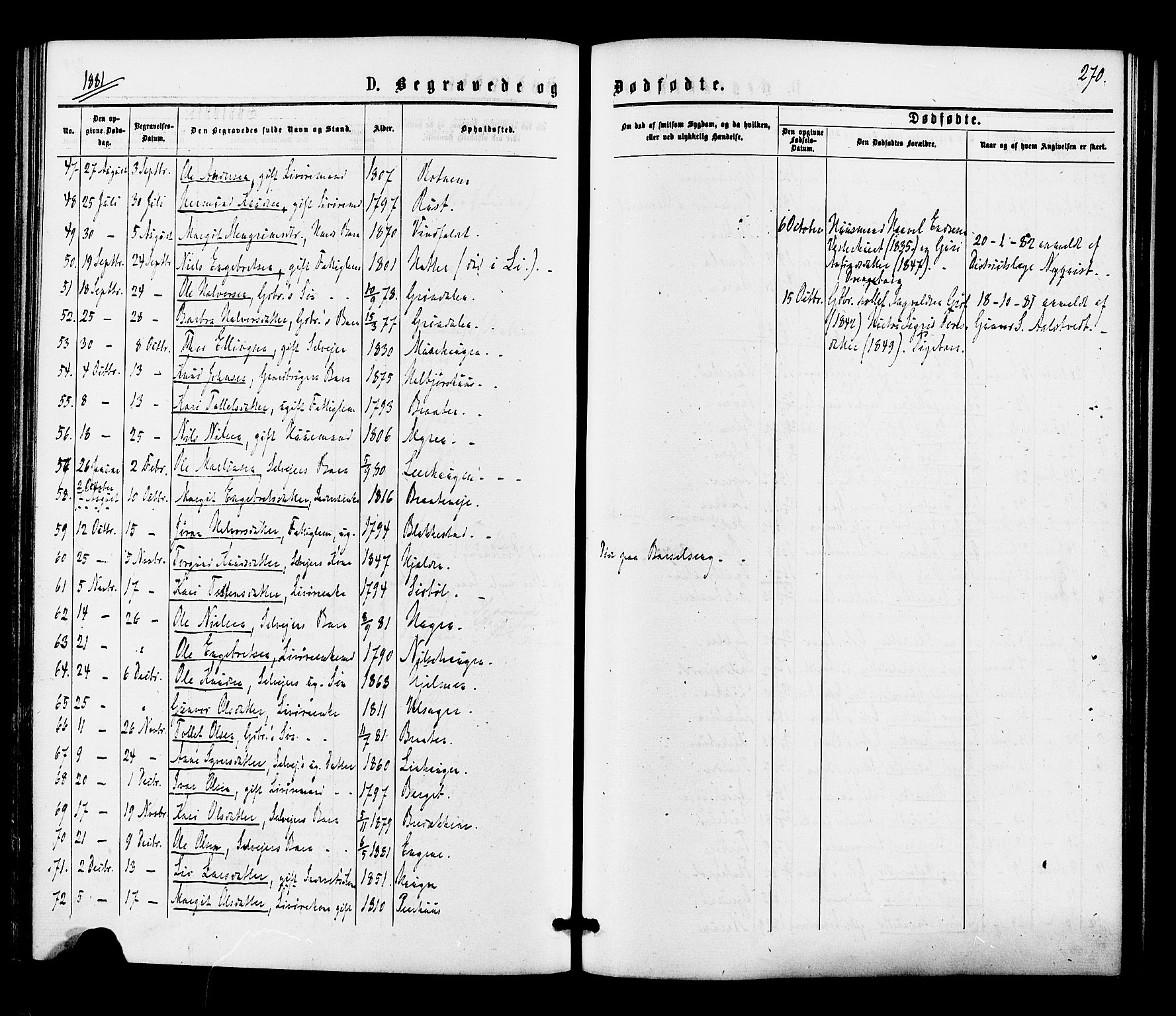 Gol kirkebøker, SAKO/A-226/F/Fa/L0004: Parish register (official) no. I 4, 1876-1886, p. 270