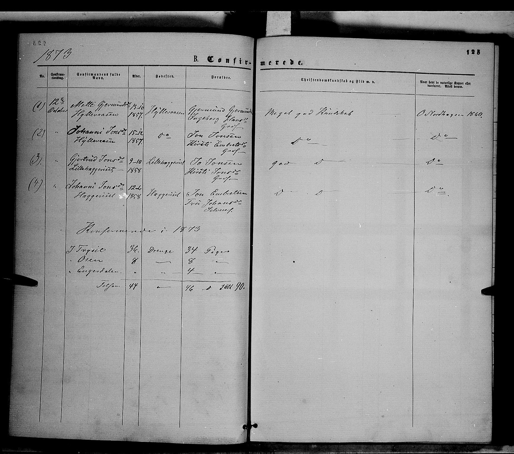 Trysil prestekontor, AV/SAH-PREST-046/H/Ha/Haa/L0006: Parish register (official) no. 6, 1866-1873, p. 125