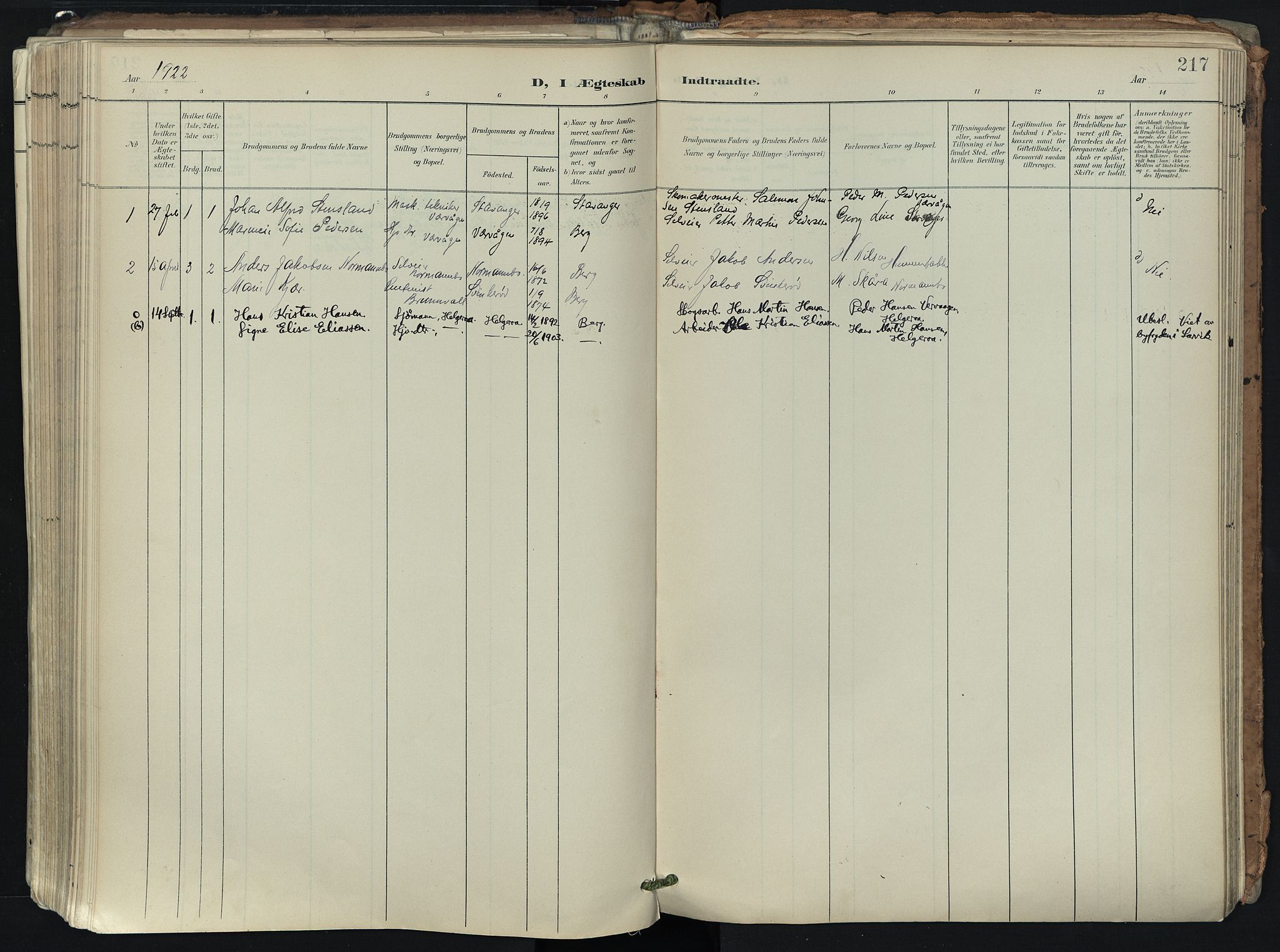 Brunlanes kirkebøker, AV/SAKO-A-342/F/Fb/L0003: Parish register (official) no. II 3, 1900-1922, p. 217