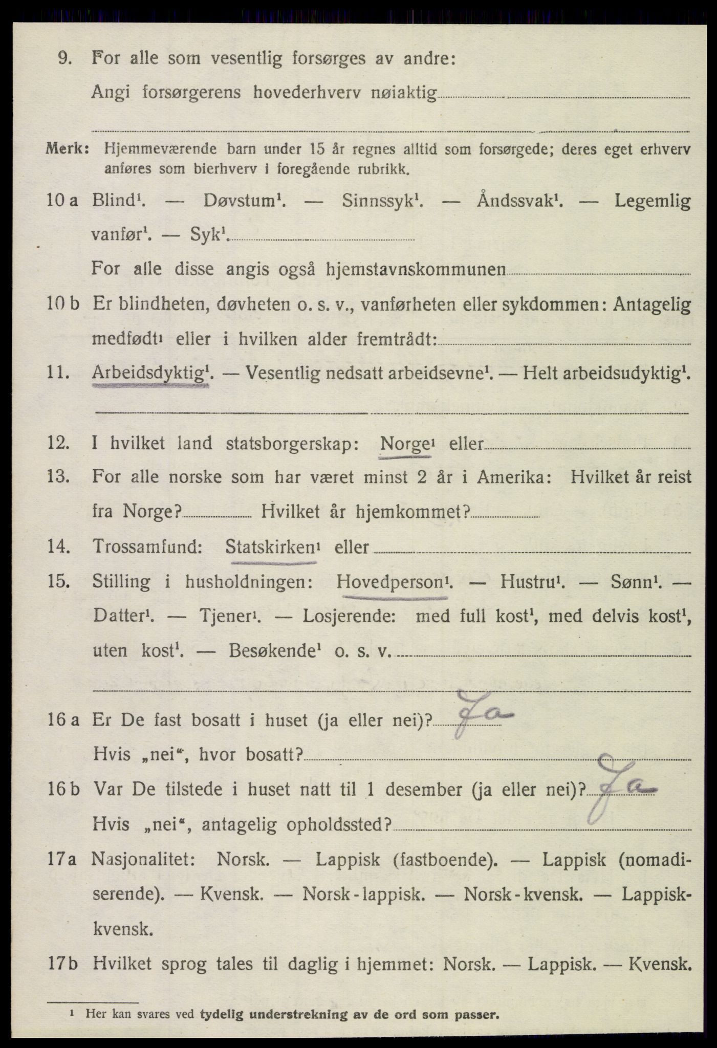 SAT, 1920 census for Lurøy, 1920, p. 1796