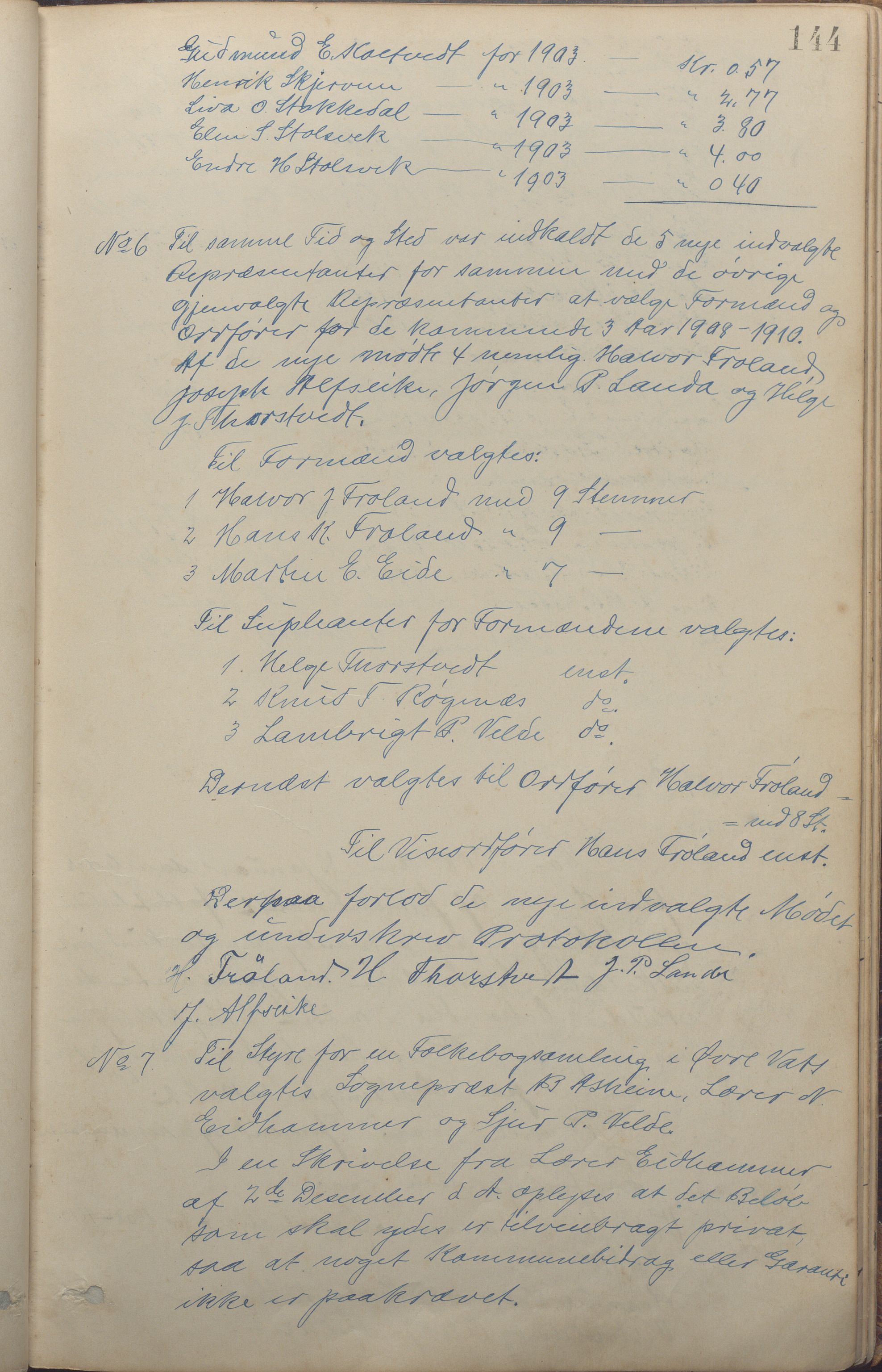 Vats kommune - Formannskapet, IKAR/K-100622/A/L0001: Møtebok, 1890-1911, p. 144a