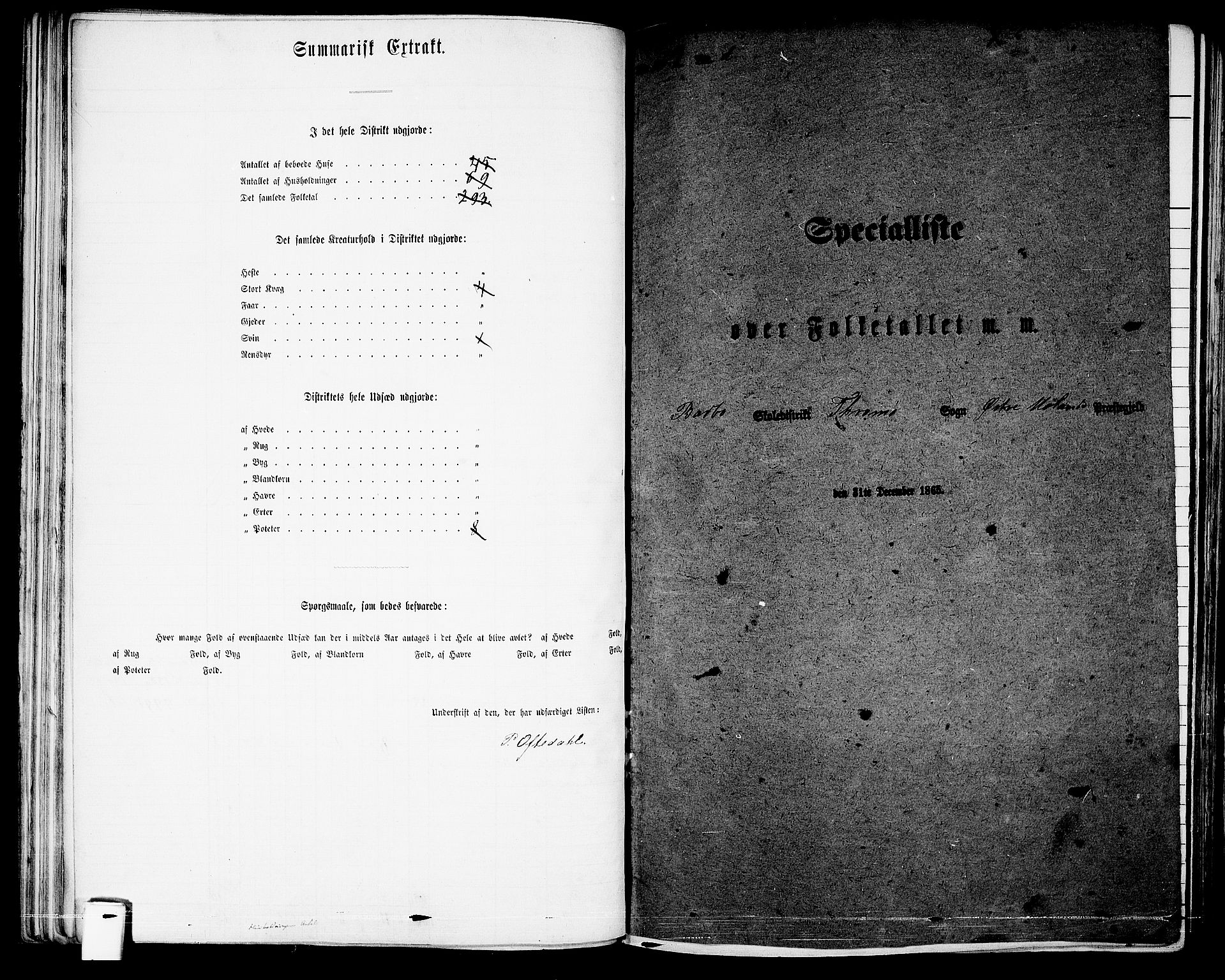 RA, 1865 census for Austre Moland, 1865, p. 94