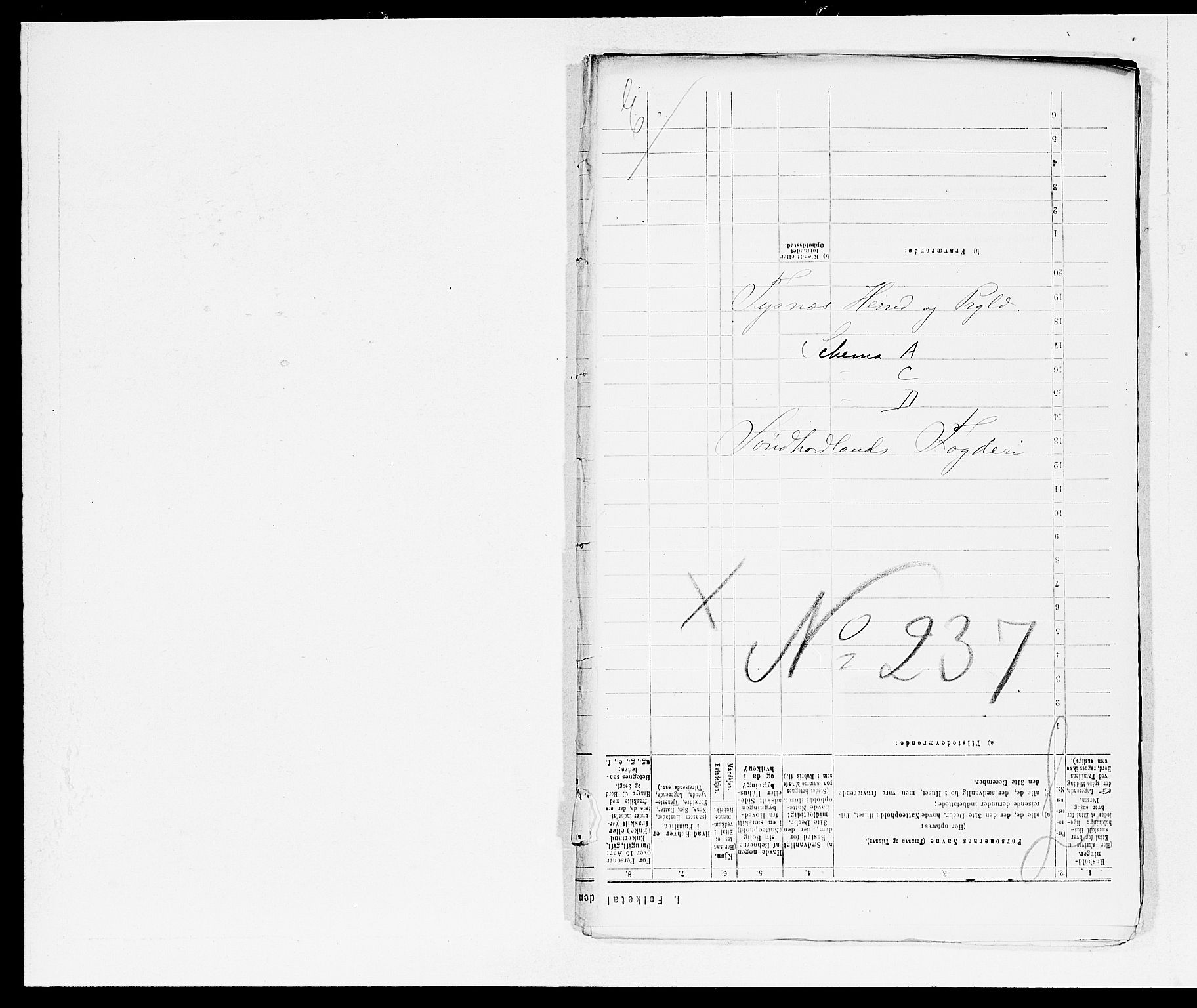SAB, 1875 census for 1223P Tysnes, 1875, p. 1