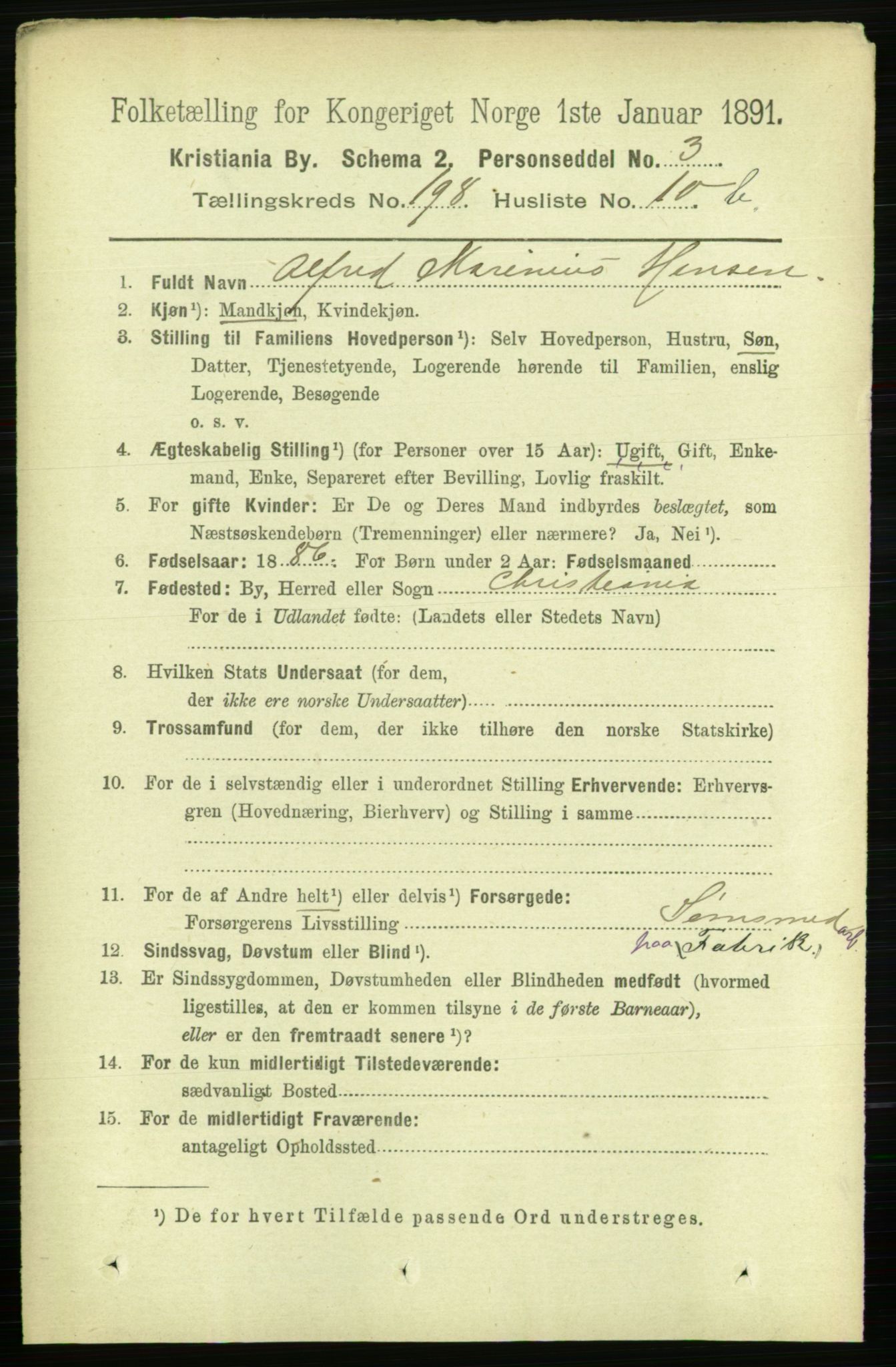 RA, 1891 census for 0301 Kristiania, 1891, p. 119429